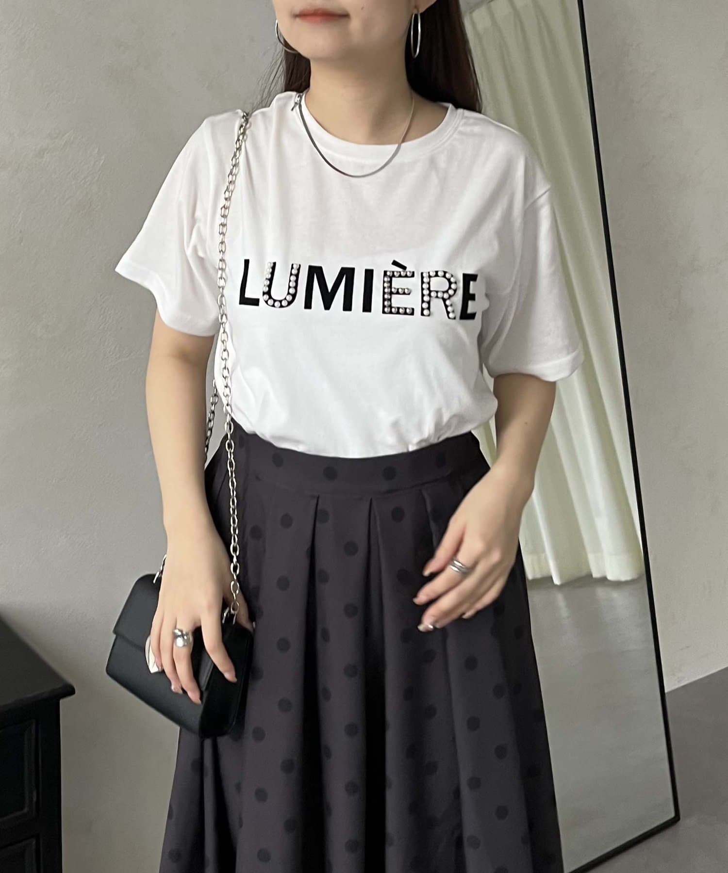 新品 LOGO OVERT-SHIRT パール Tシャツ 白 JOSE MOON tシャツ JOSEMOON LOGO OVER TSHIRT with PEARL