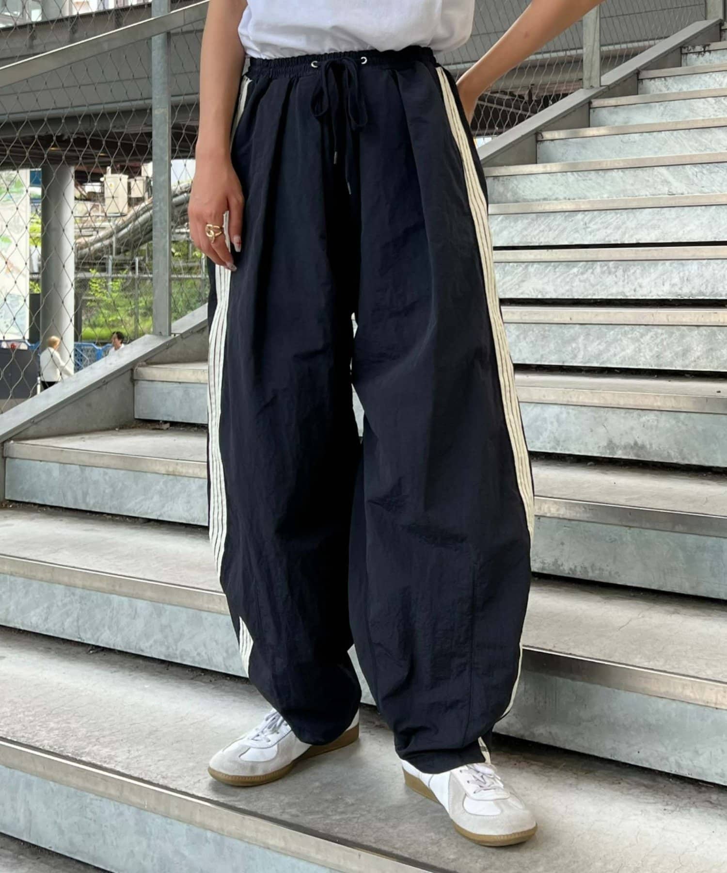 パンツ tei 新色追加》【etsinta／エシンタ】リメイクジャージカーブパンツ