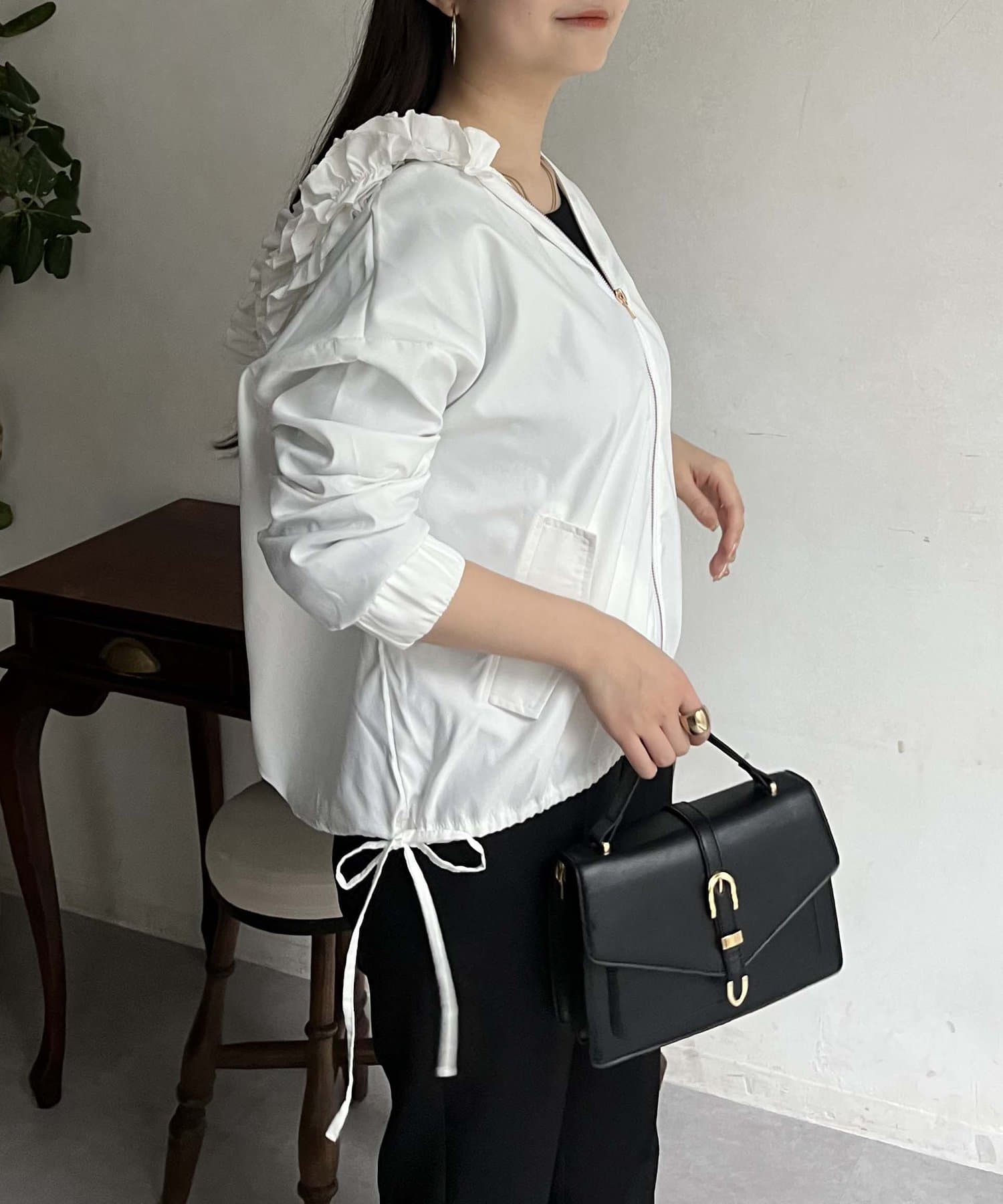 サイドリボンフリルフードパーカー | prose verse(プロズヴェール