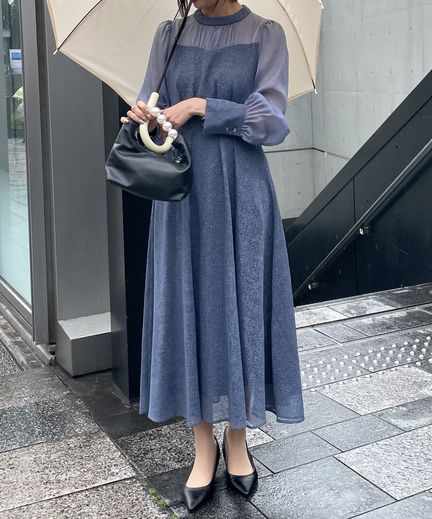 値下げ【美品】フリッカ FLICKA ワンピース ドレス ひざ丈 イエロー きら 