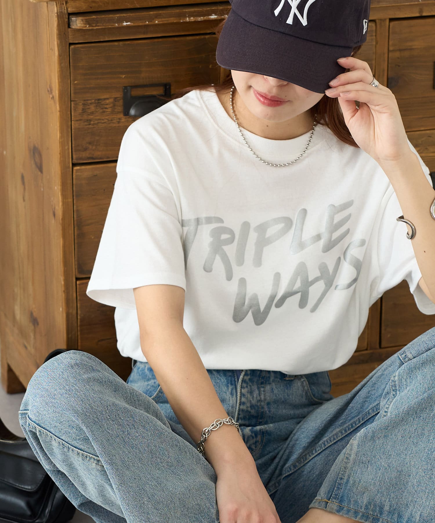 DISCOAT(ディスコート) 【WEB限定】TRIPLEフクレプリントTシャツ