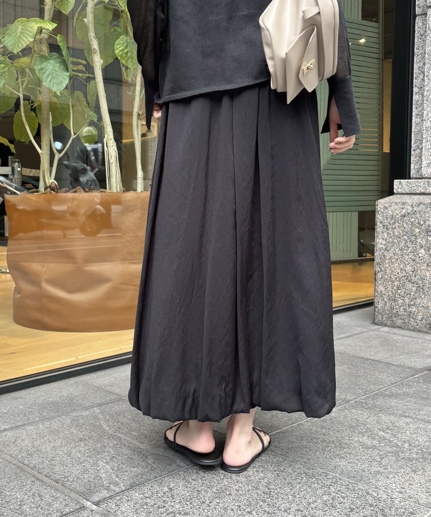 DOUDOU(ドゥドゥ) 【WEB限定】シアーメランジバルーンスカート