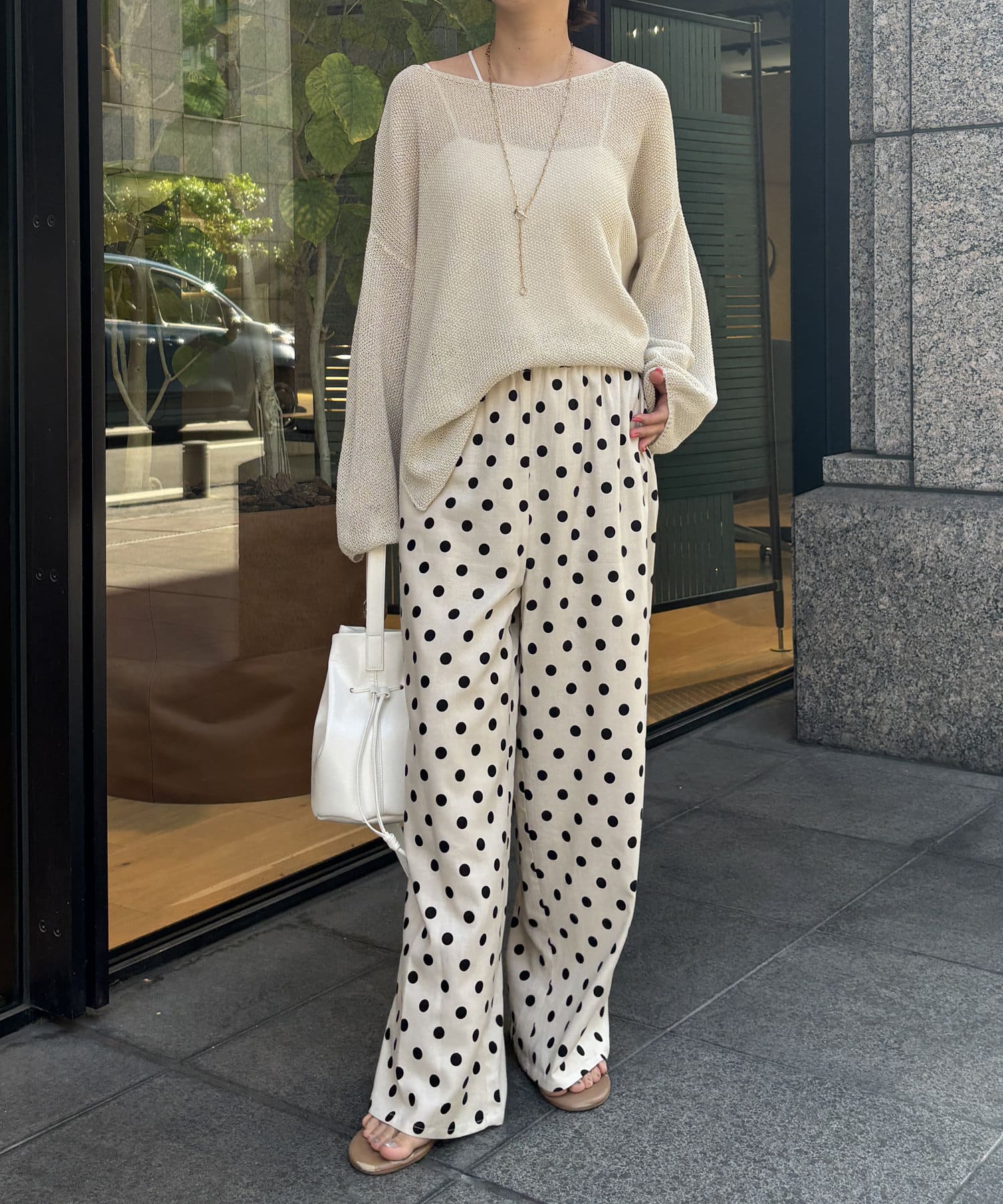 WEB限定】リネンレーヨンドットパンツ | DOUDOU(ドゥドゥ)レディース