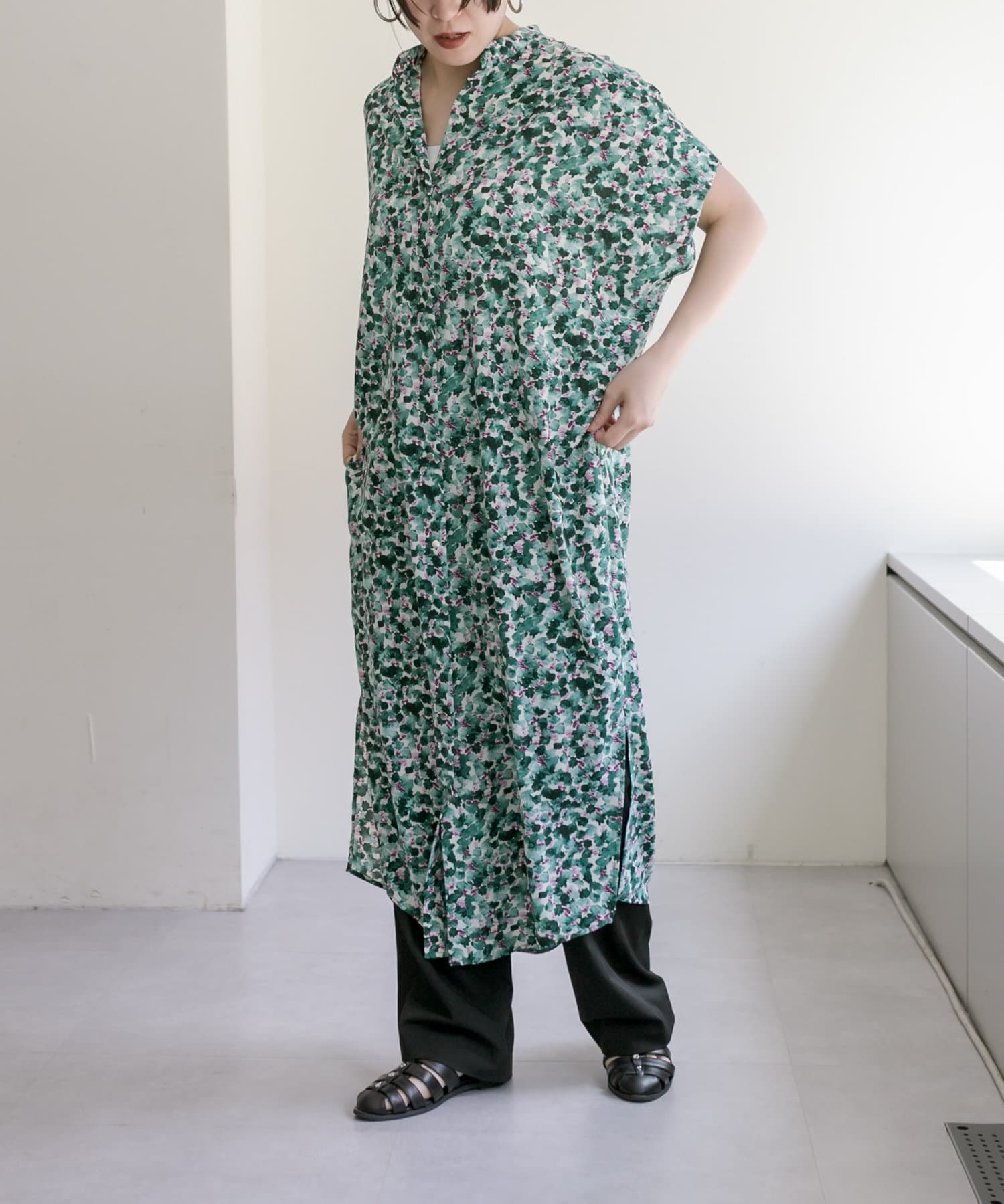 よわよわ ワンピース vneck tight long onepiece | ファッション通販サイト NUGU