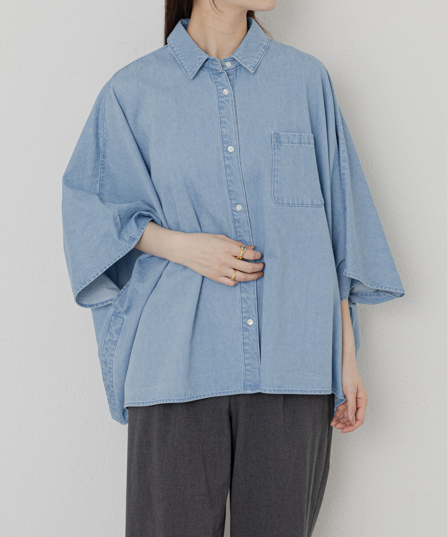 ANOTHER BRANCH】デニムポンチョシャツ (KS-138) | russet(ラシット 