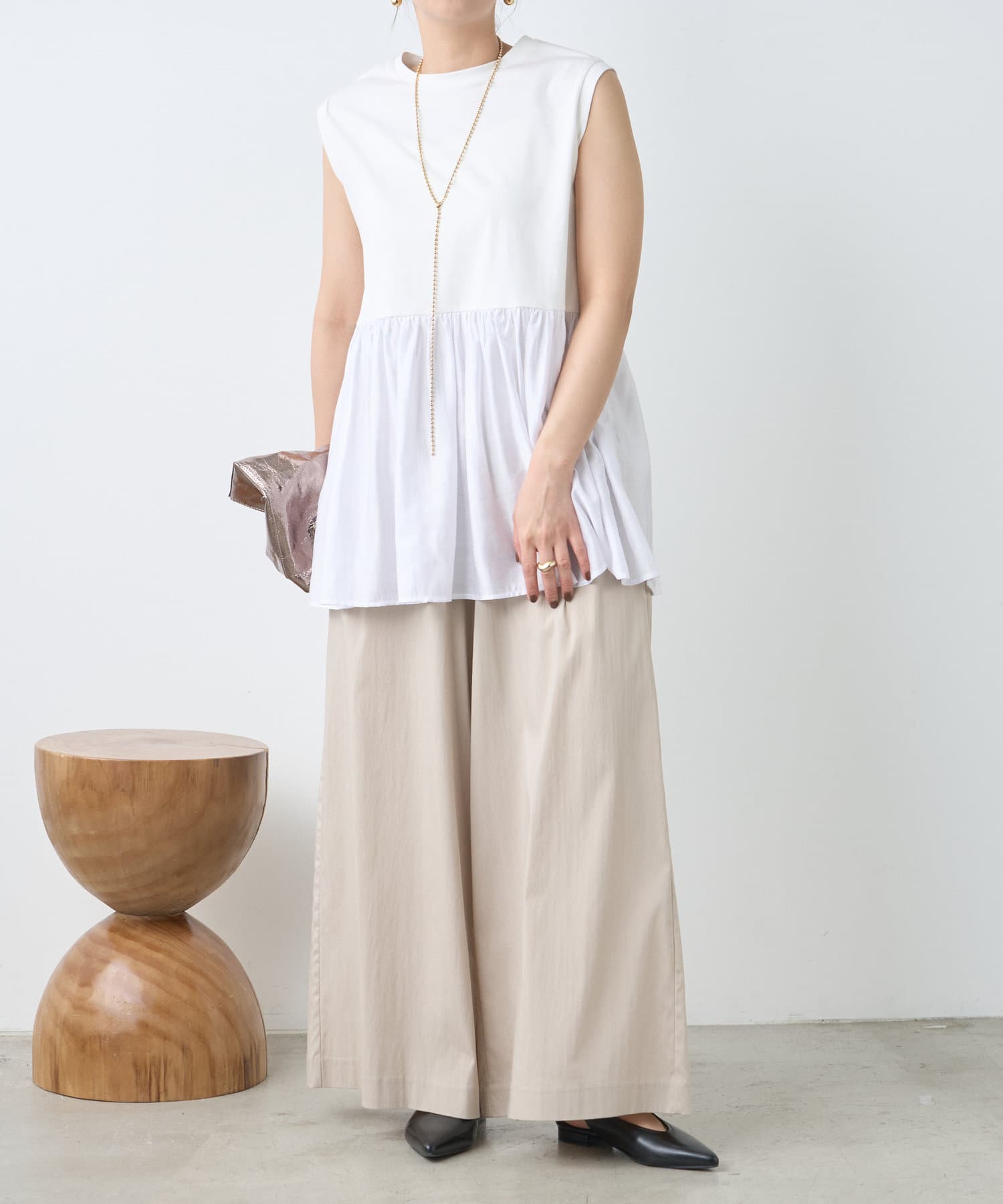 新品＊jena espase merveilleuxテンセルキャタピラーパンツ Jena espace merveilleux｜テンセルキャタピラーパンツ