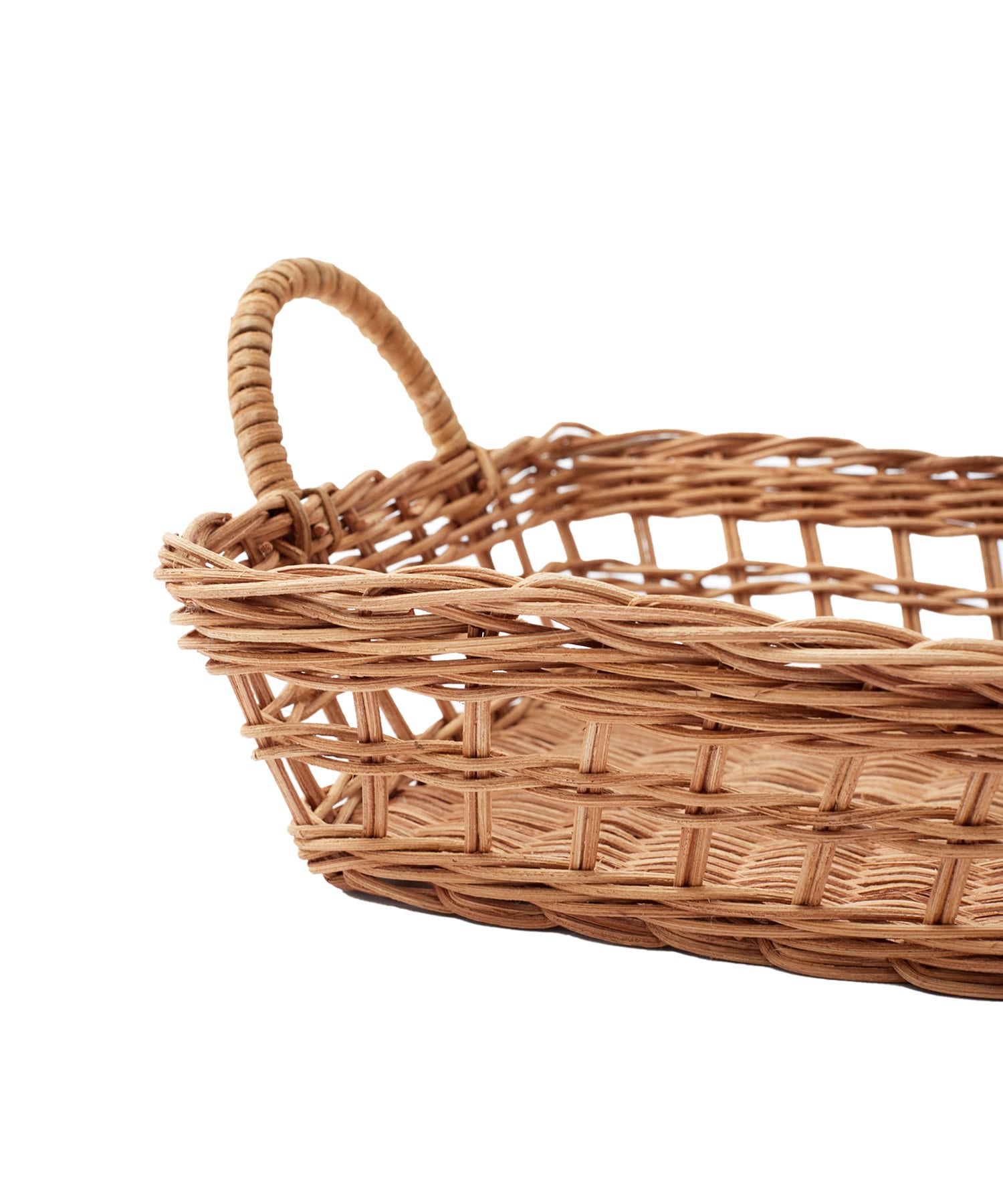 salut!(サリュ) ラタン取っ手付き浅型バスケット