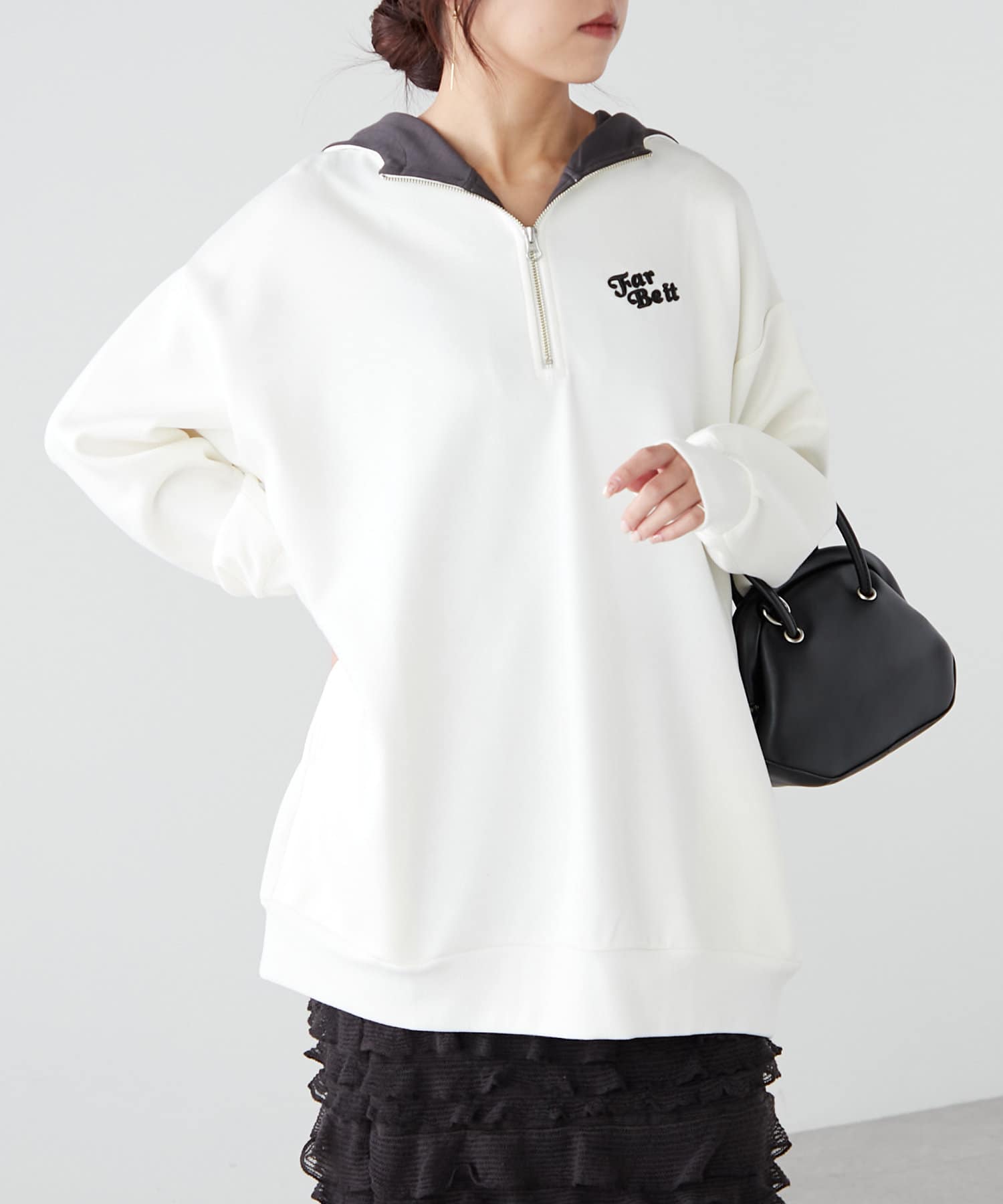 ハーフZIPパーカーミニワンピース | Remind me and forever(リマインド