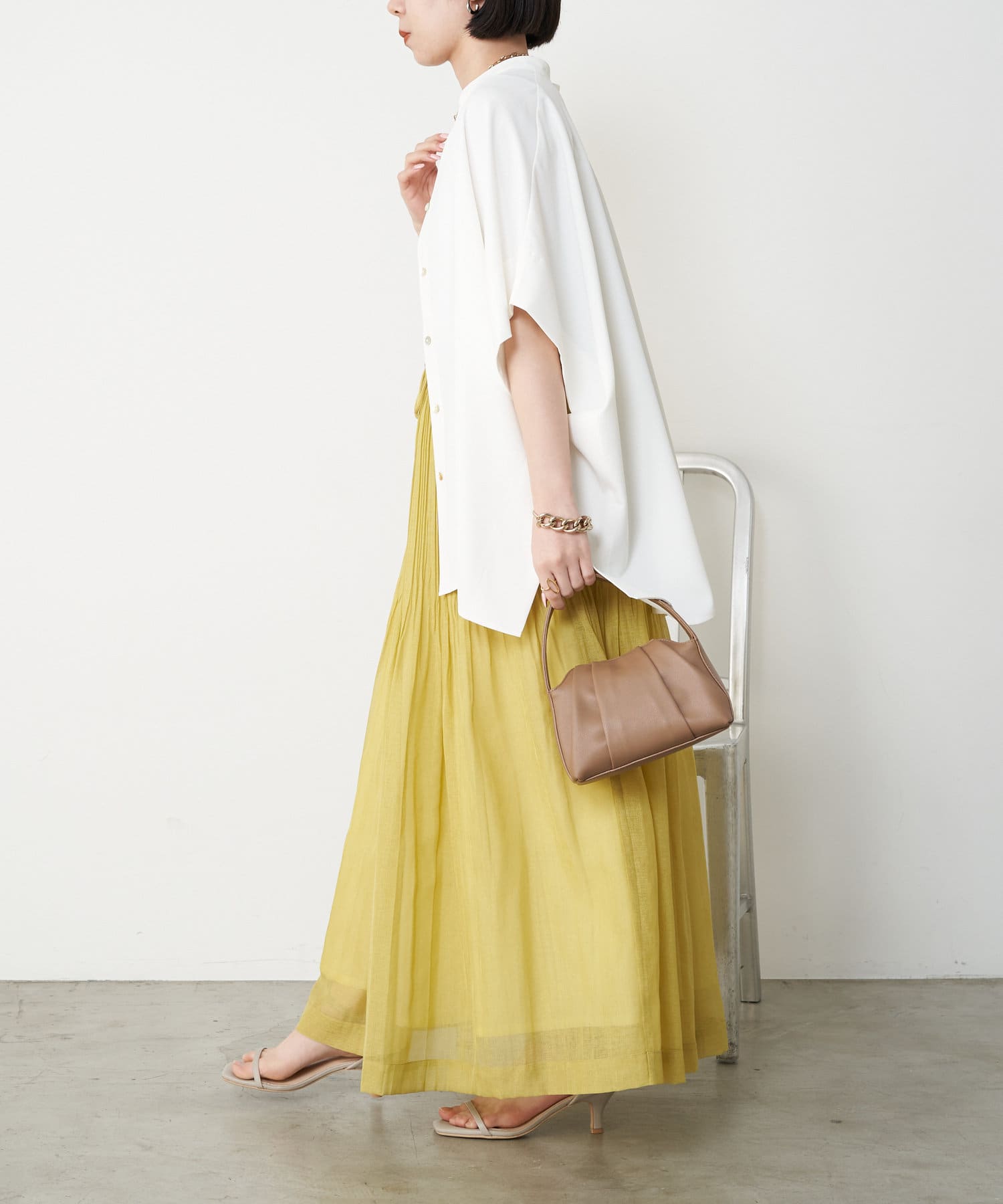 トップス gorozendon DROPPED SHOULDER TOP WITH HOOD IN WOOL SHIRTING ｜ OVERCOAT