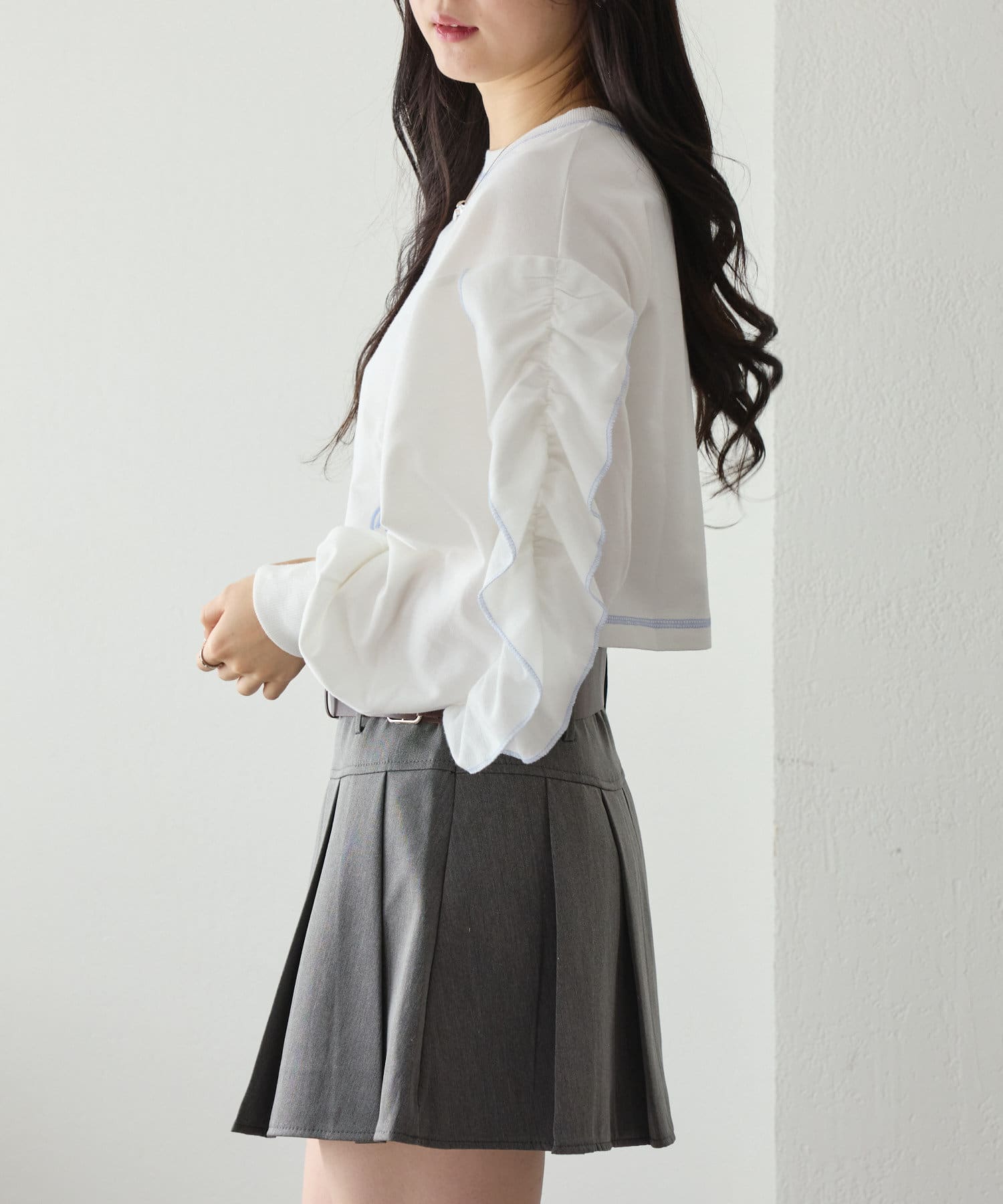 MARCHES】配色ロックフリル袖スウェット | Remind me and forever