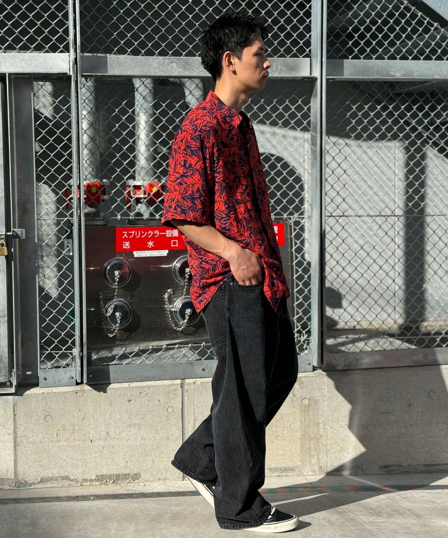 CIAOPANIC(チャオパニック) 【KHAKI JUNGLE/カーキジャングル】printed safari shirt