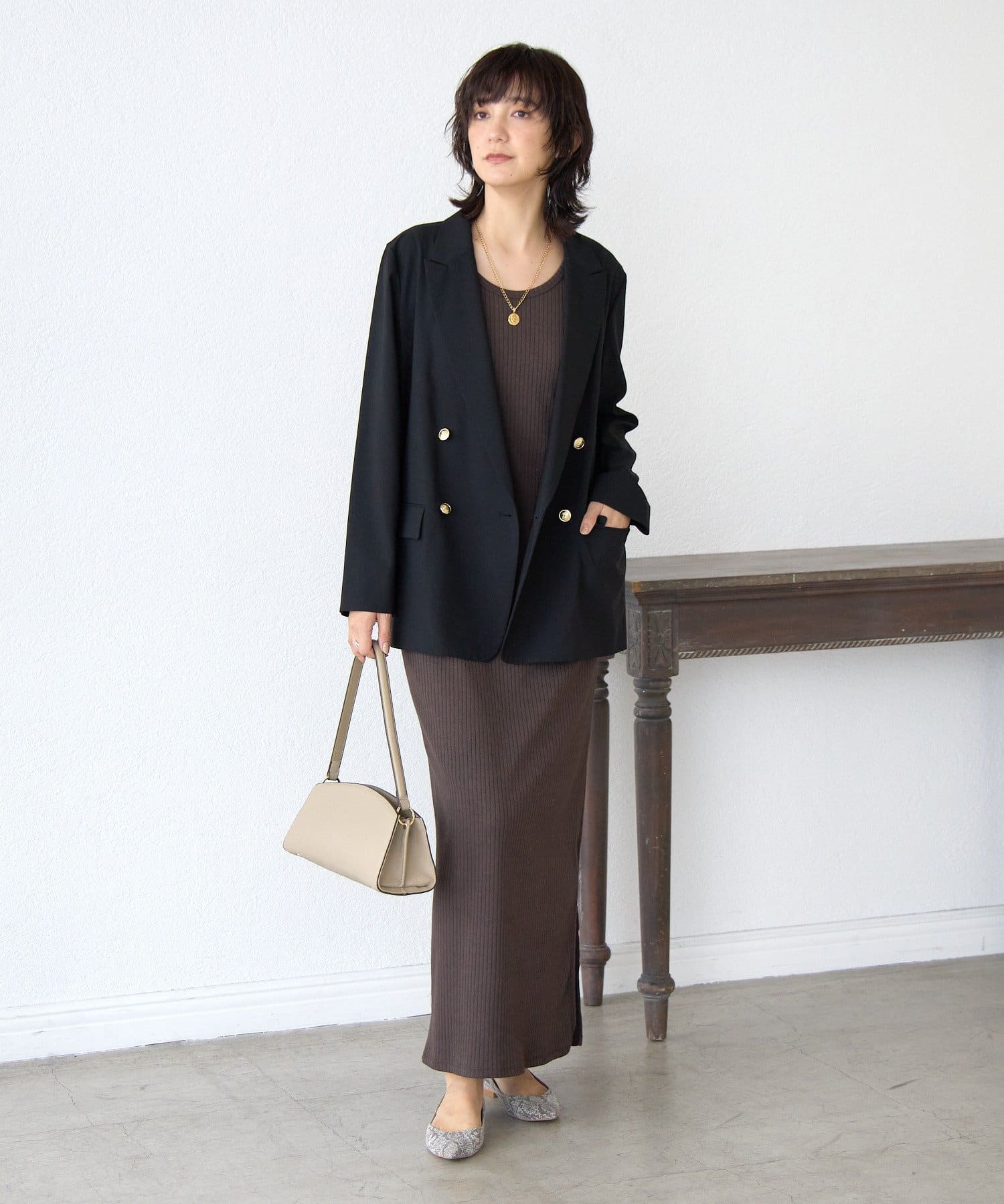 RIVE DROITE(リヴドロワ) 【シリーズ累計販売数10000枚突破！/全骨格細見え/マイナス3kg/レビュー高評価☆】2WAYリブタンクワンピース