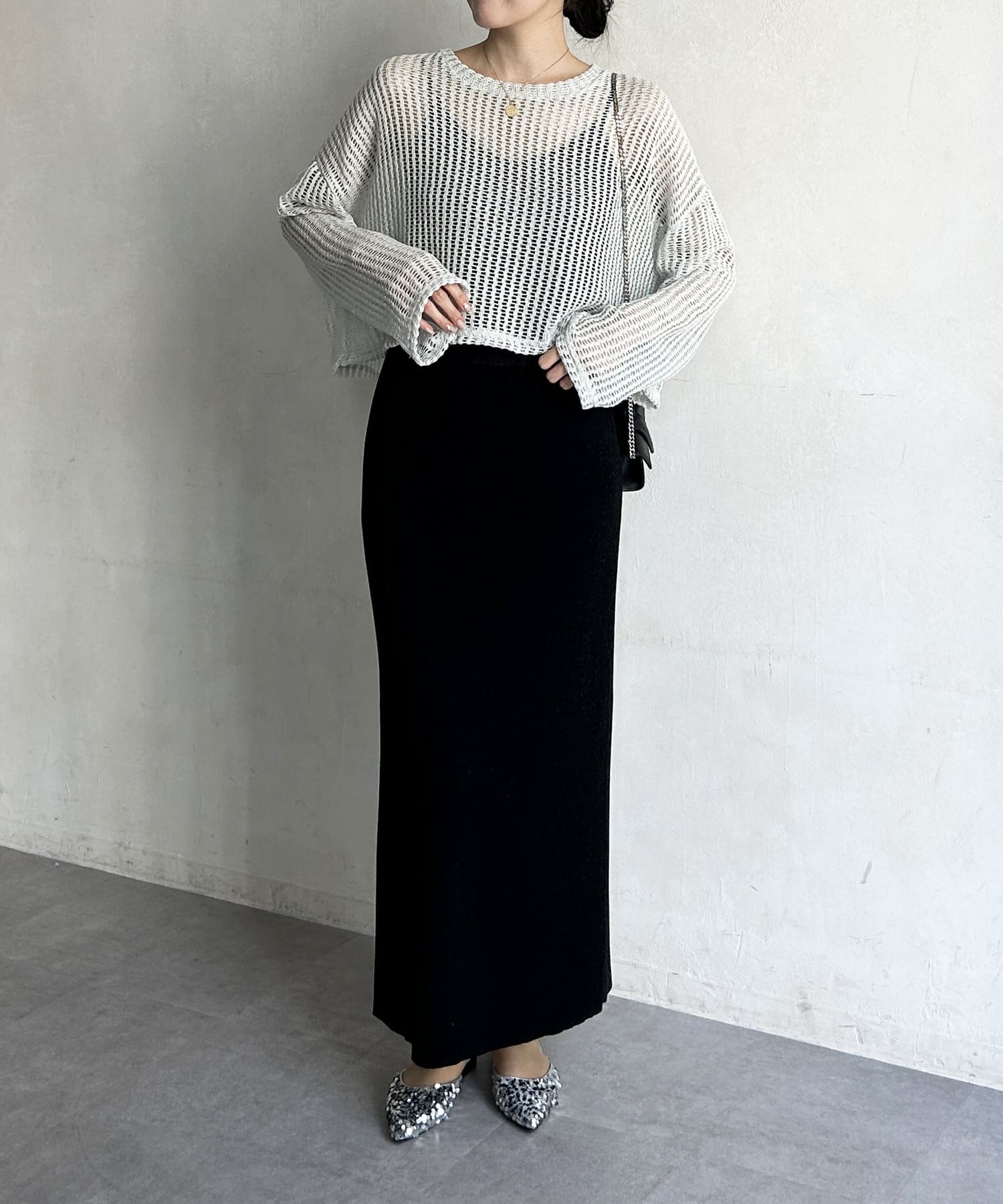Thevon.(ゼヴォン) ショート丈メッシュニット
