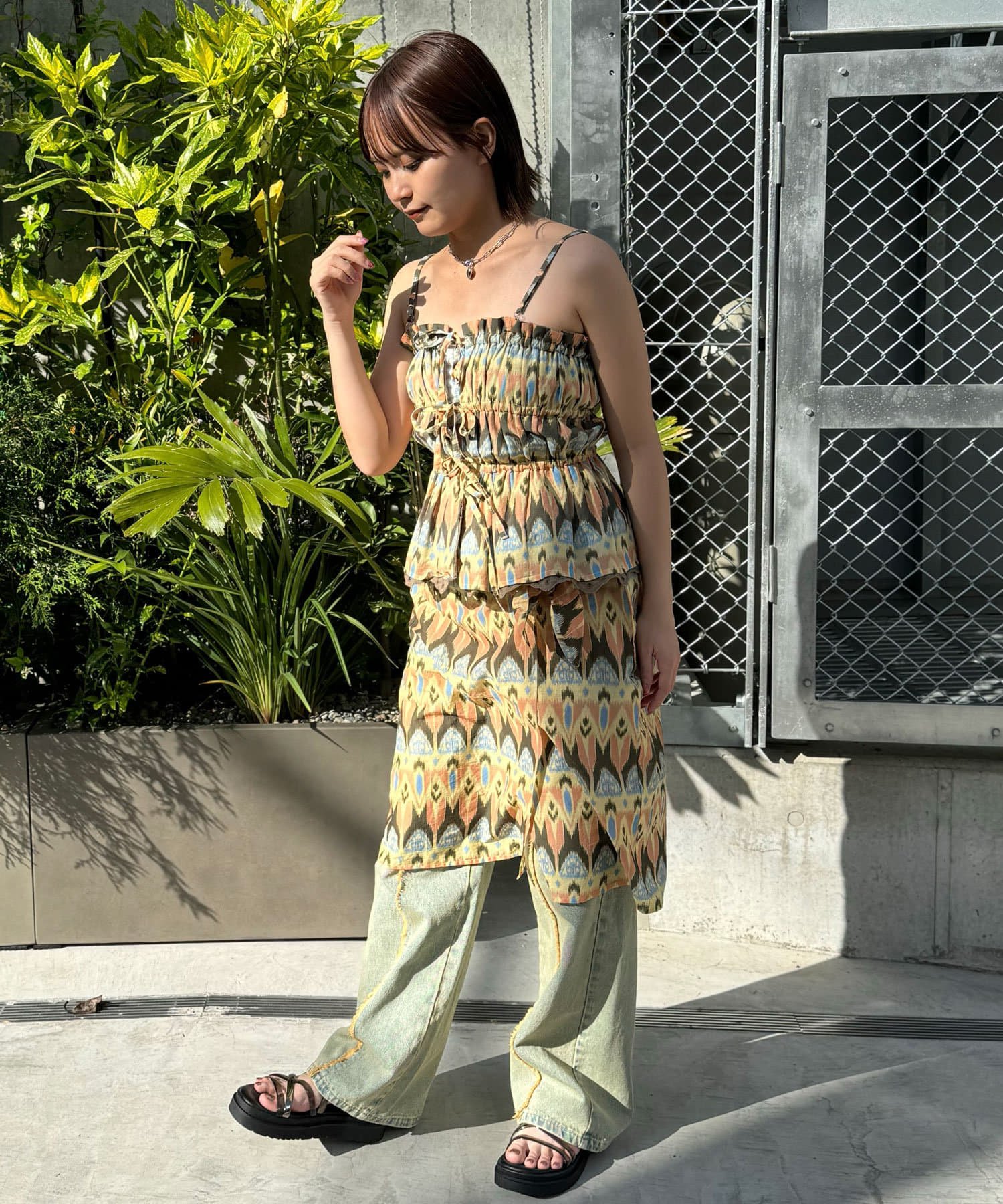 CIAOPANIC(チャオパニック) INDIAプリントラップスカート