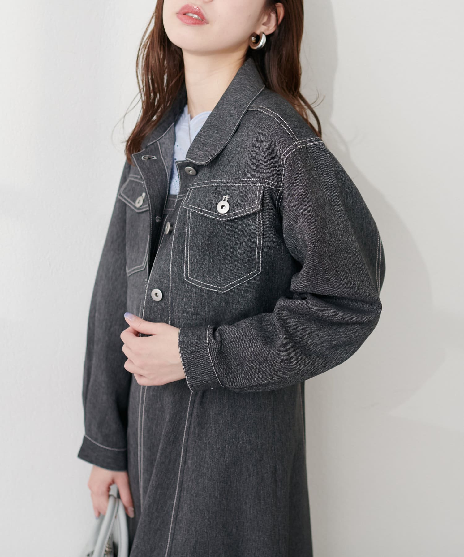 natural couture(ナチュラルクチュール) ショート丈ツイルジャケット