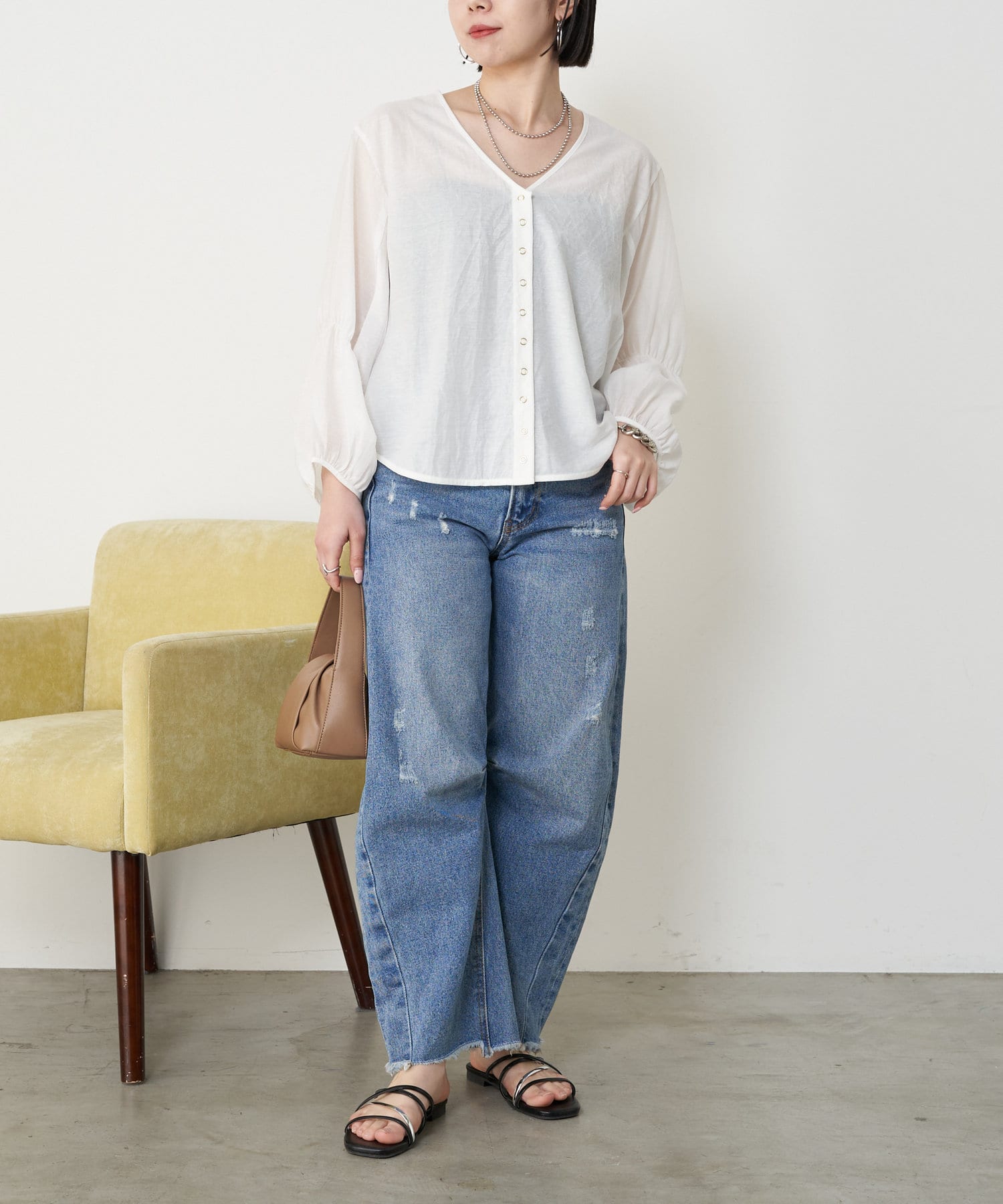 【NEW限定品】 シアーリングボタンシャツ | Jena espace merveilleux(ジェナ トップス