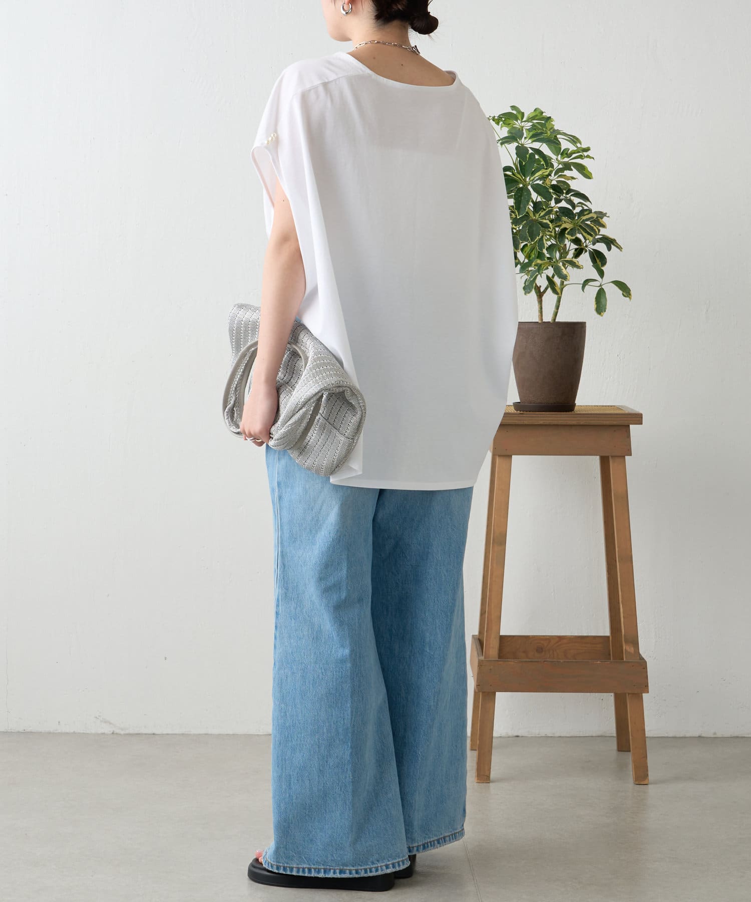 良品✨2020 Rene パールタックカットソー トップス 36 M ホワイト 袖パールカットソー | Jena espace merveilleux(ジェナ エスパス