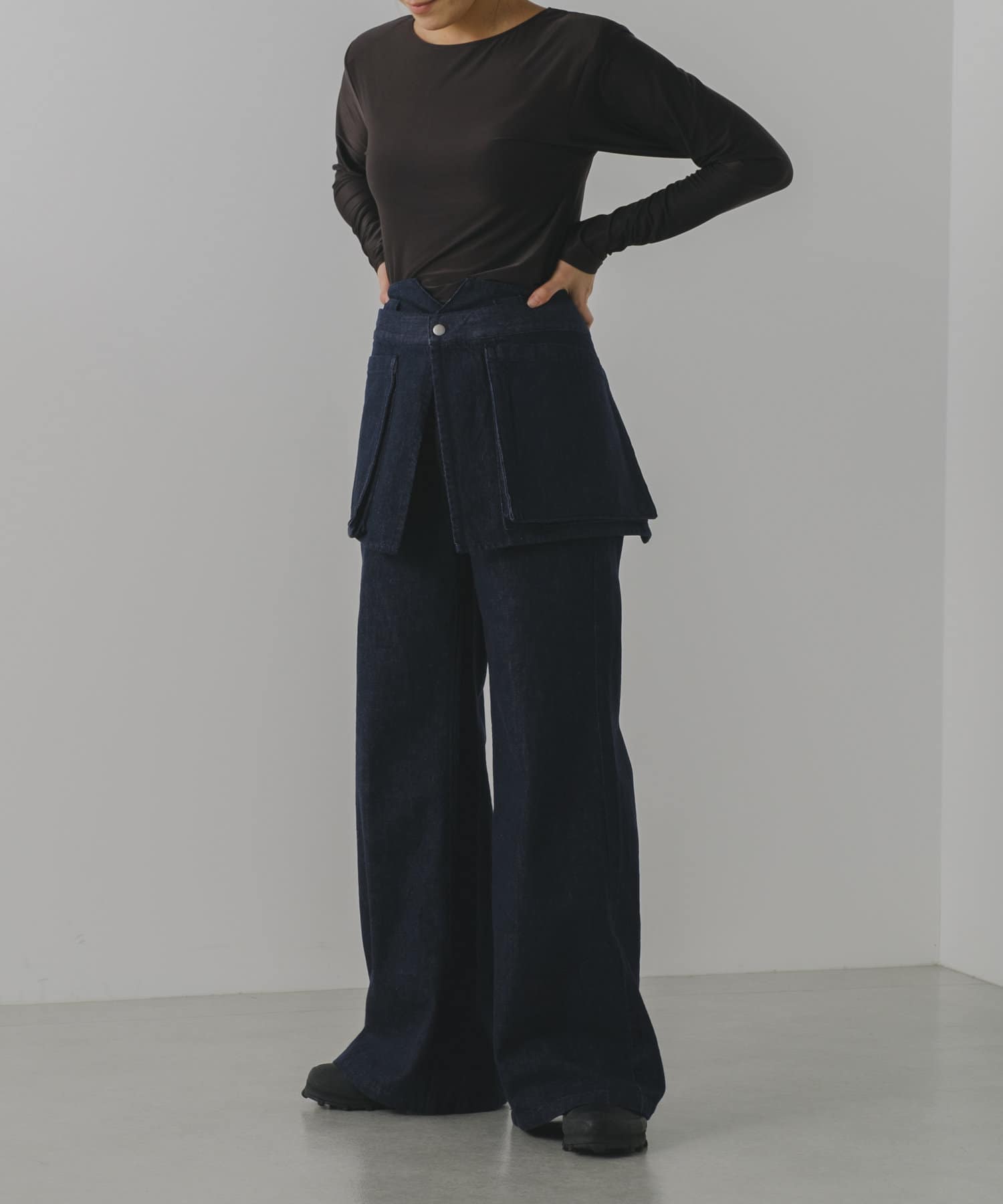 Pasterip（パセリ）　Free cut maxi length denim pasterip Free cut maxi length denim