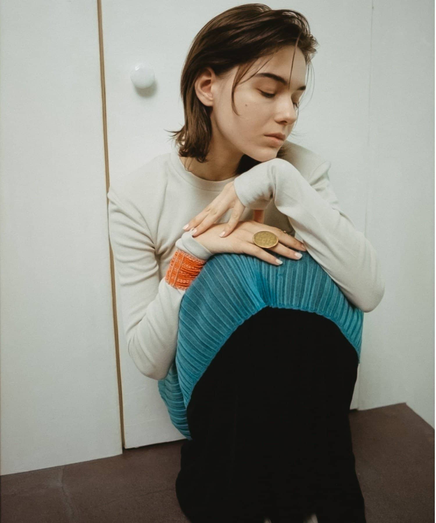 Pasterip(パセリ) Power shoulder slit Tee