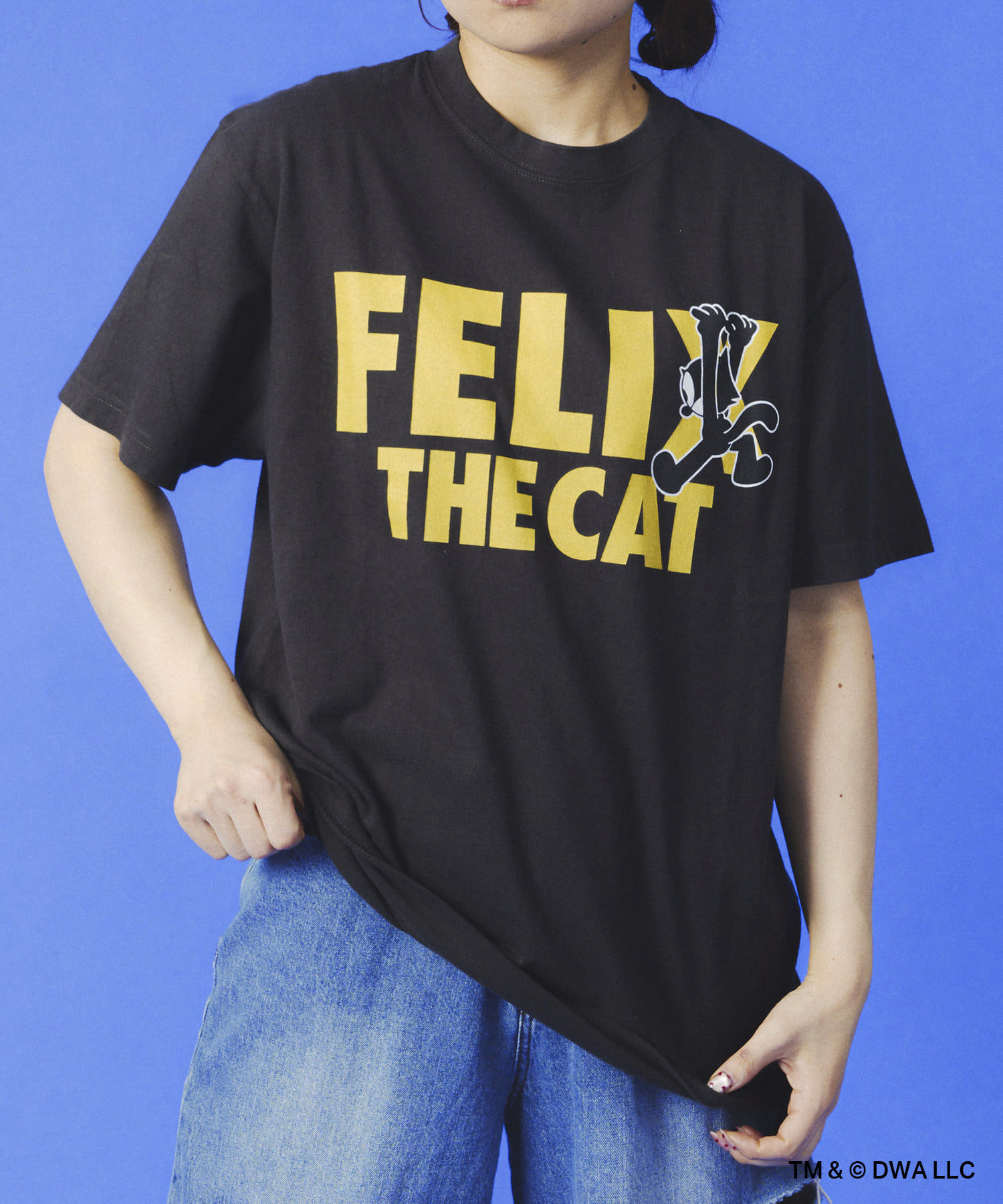 POKEUNI(ポケユニ) レディース Tシャツ FELIX：M・L・XLサイズ ブラック