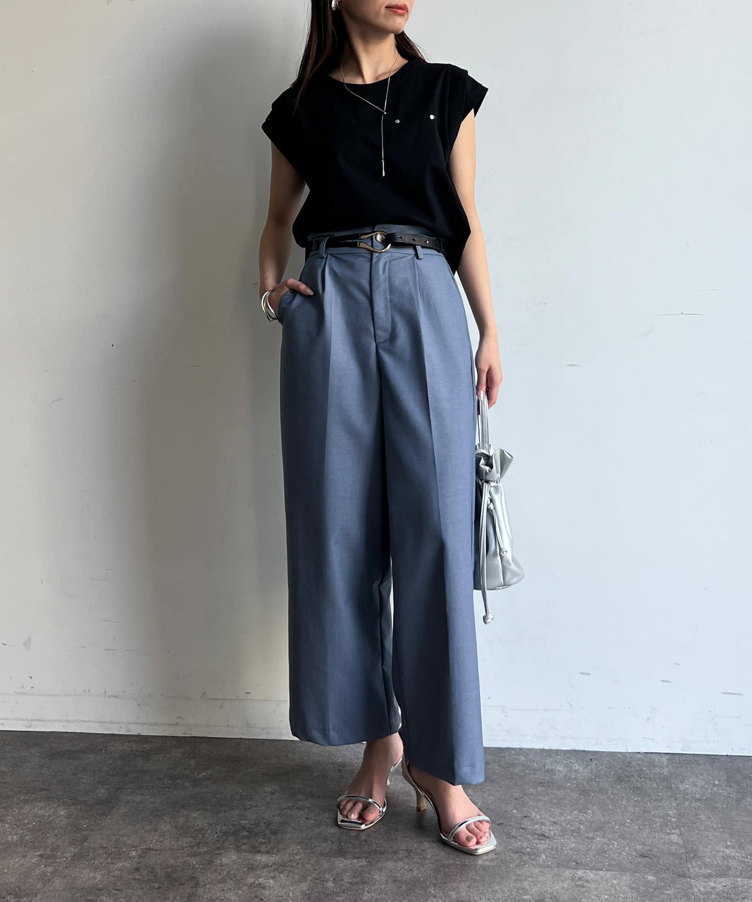 Chez toi(シェトワ) 【接触冷感、速乾機能】フレンチスリーブプルオーバー