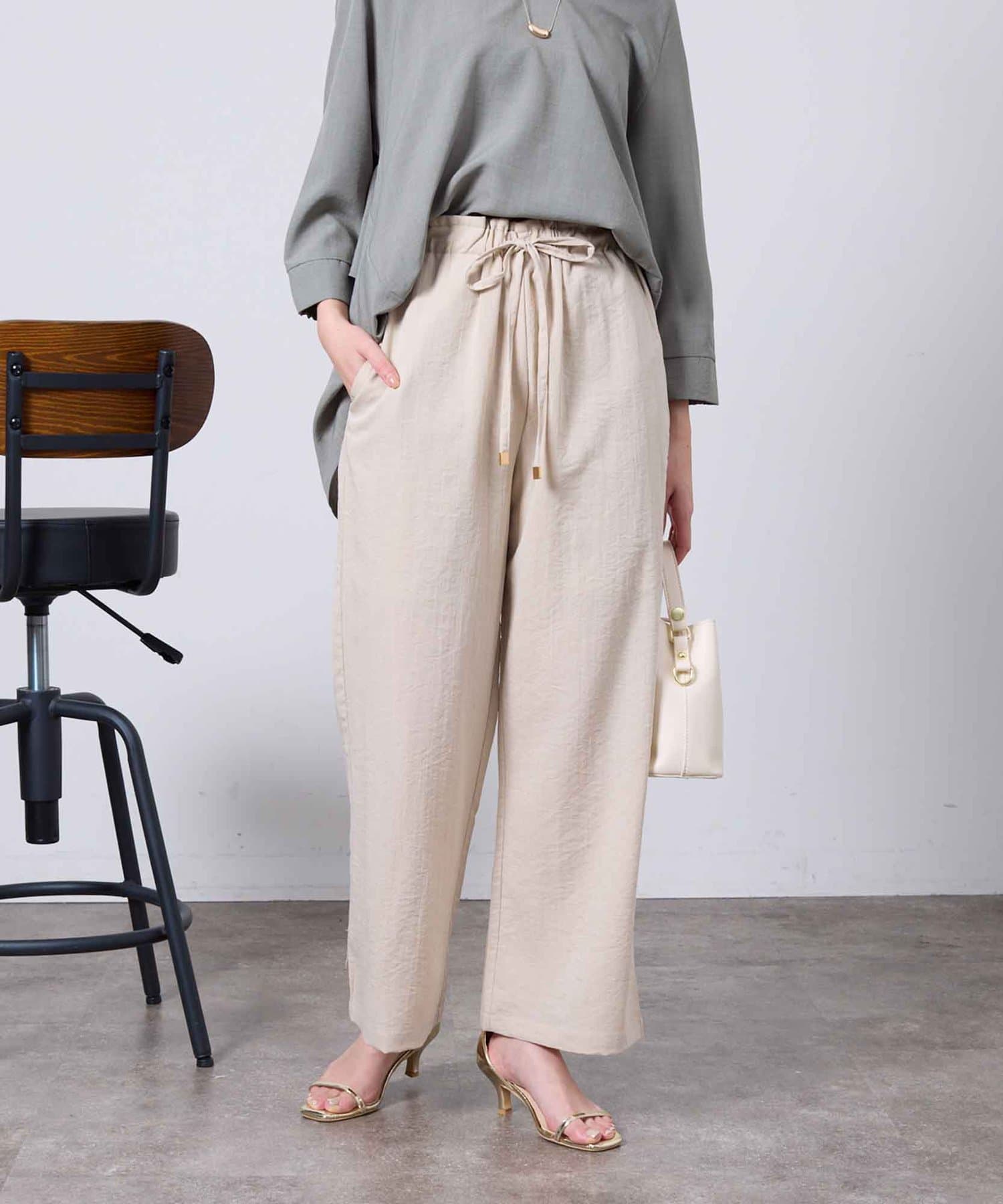 リネンタッチストレートパンツ | Chez toi(シェトワ)レディース