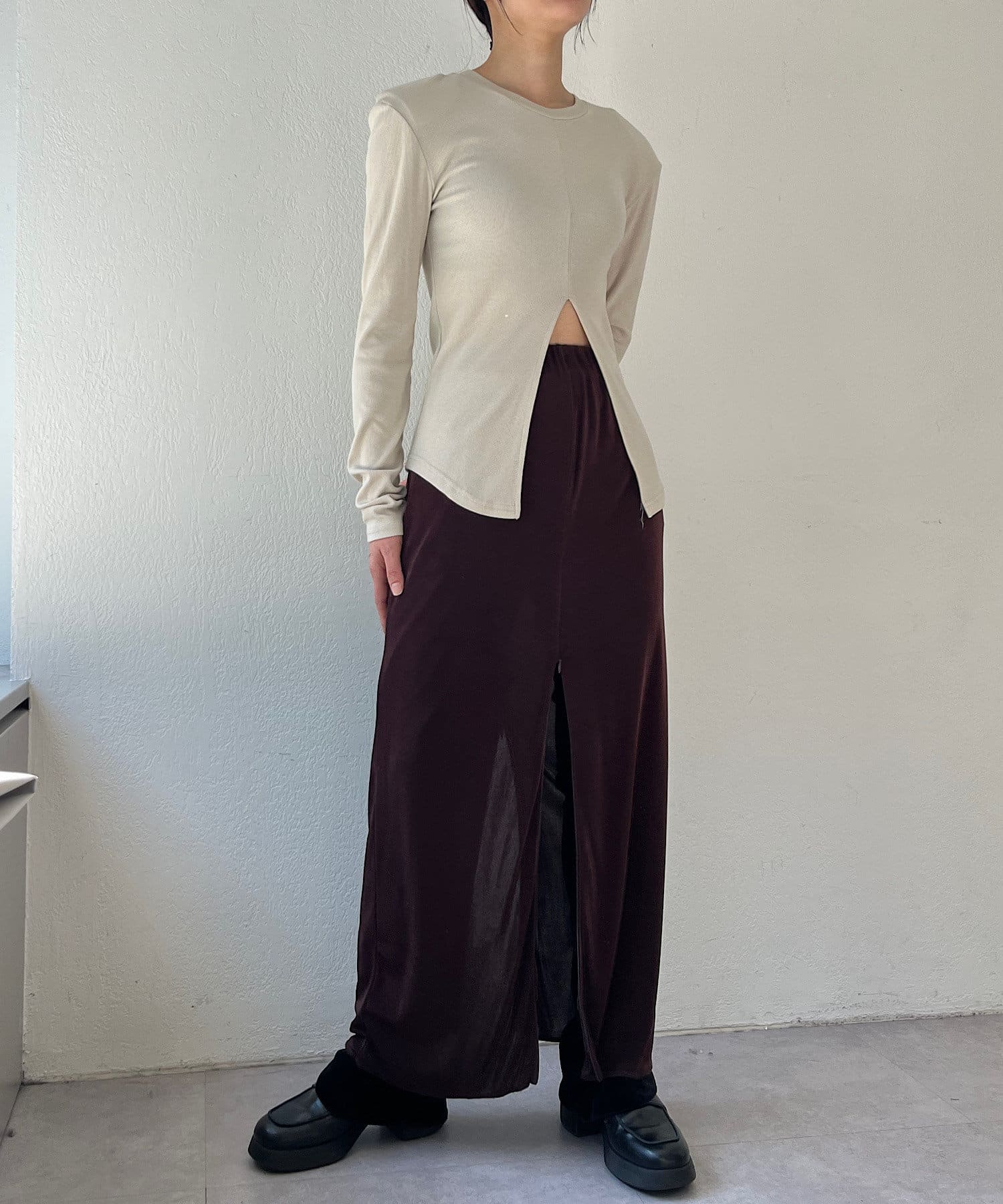 Sheer rib zip skirt | Pasterip(パセリ)レディース | PAL