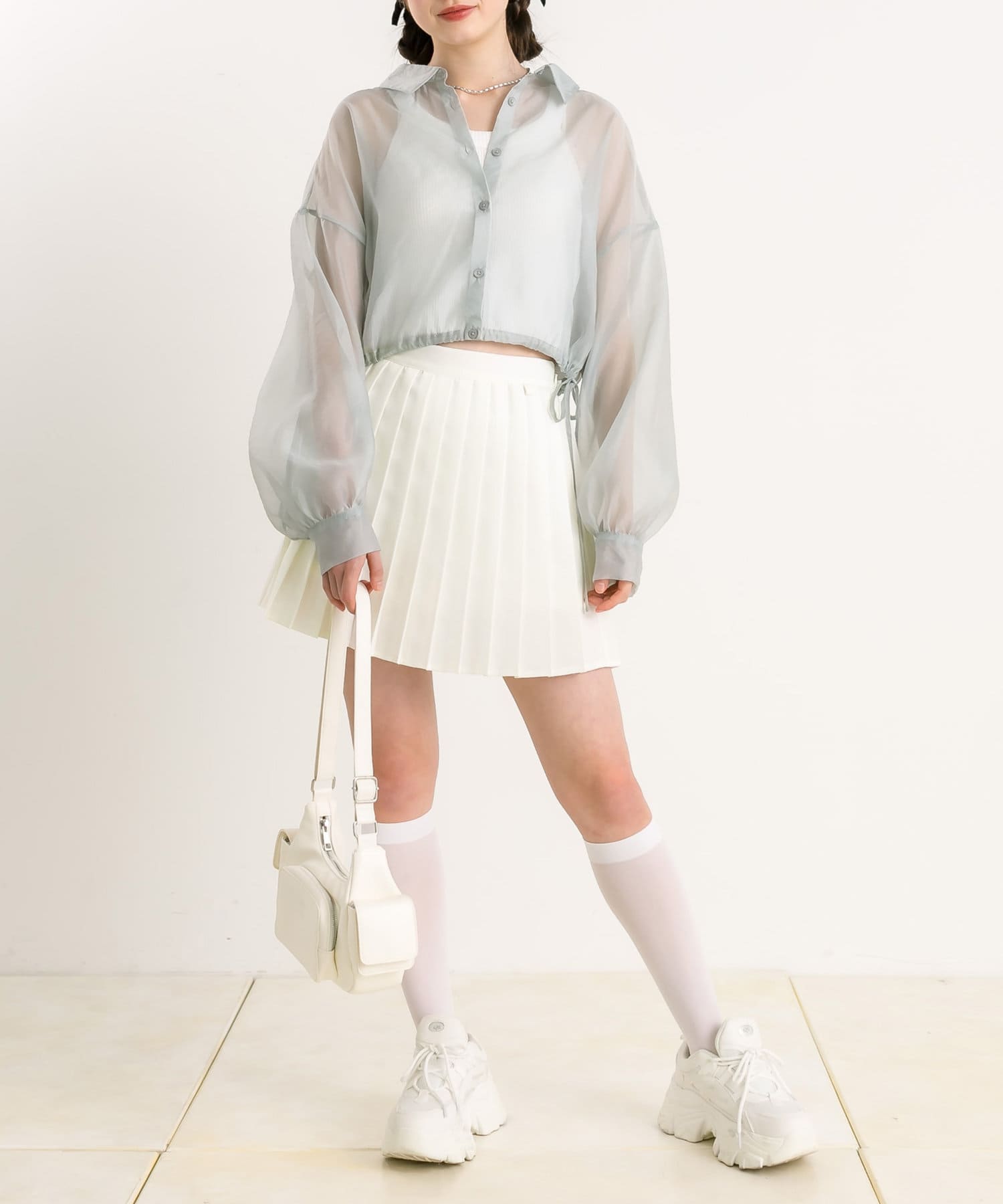 オフホワイト off-white プリーツミニスカート - ファッション