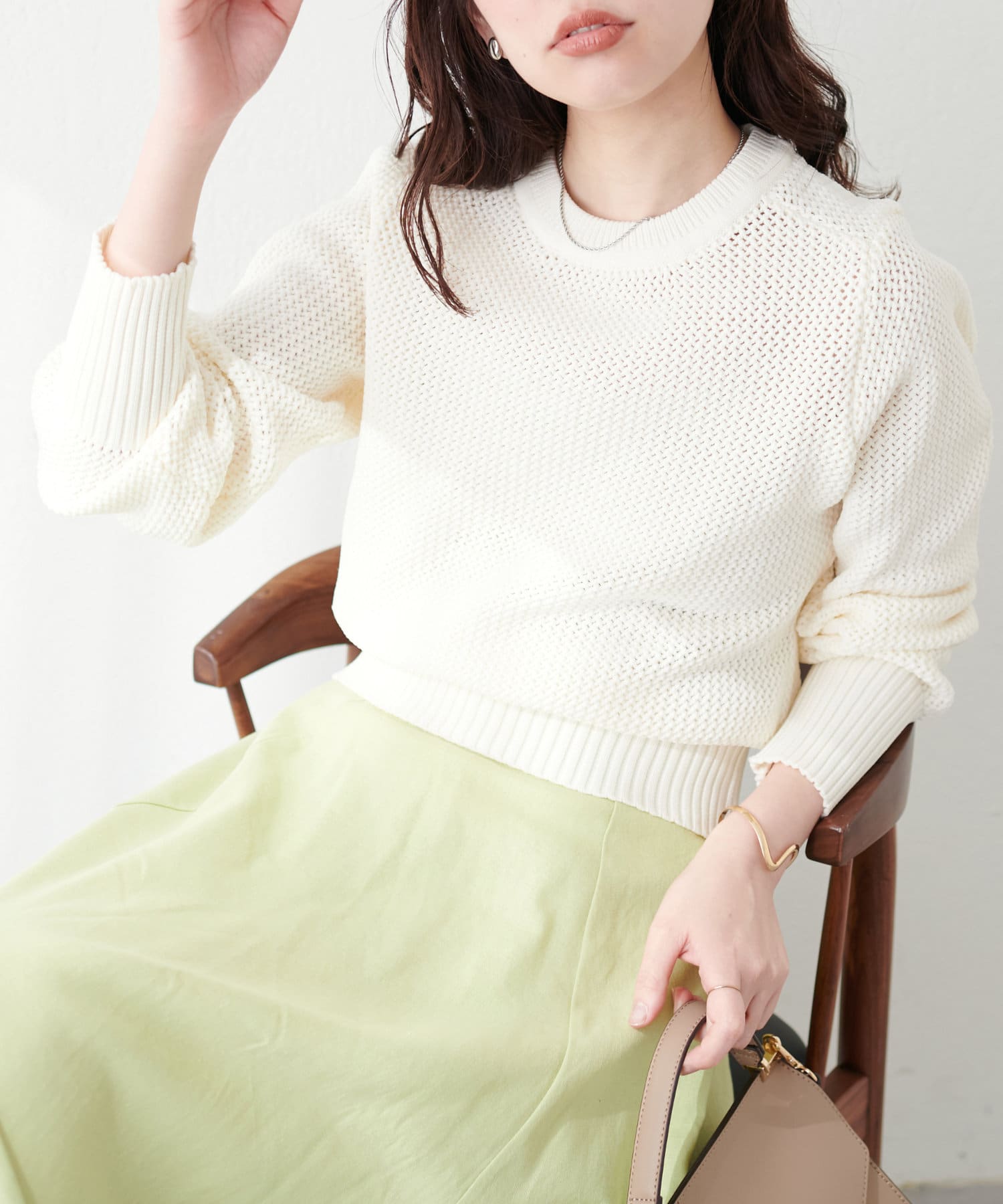 メッシュ編みスポンディッシュニット | natural couture(ナチュラル