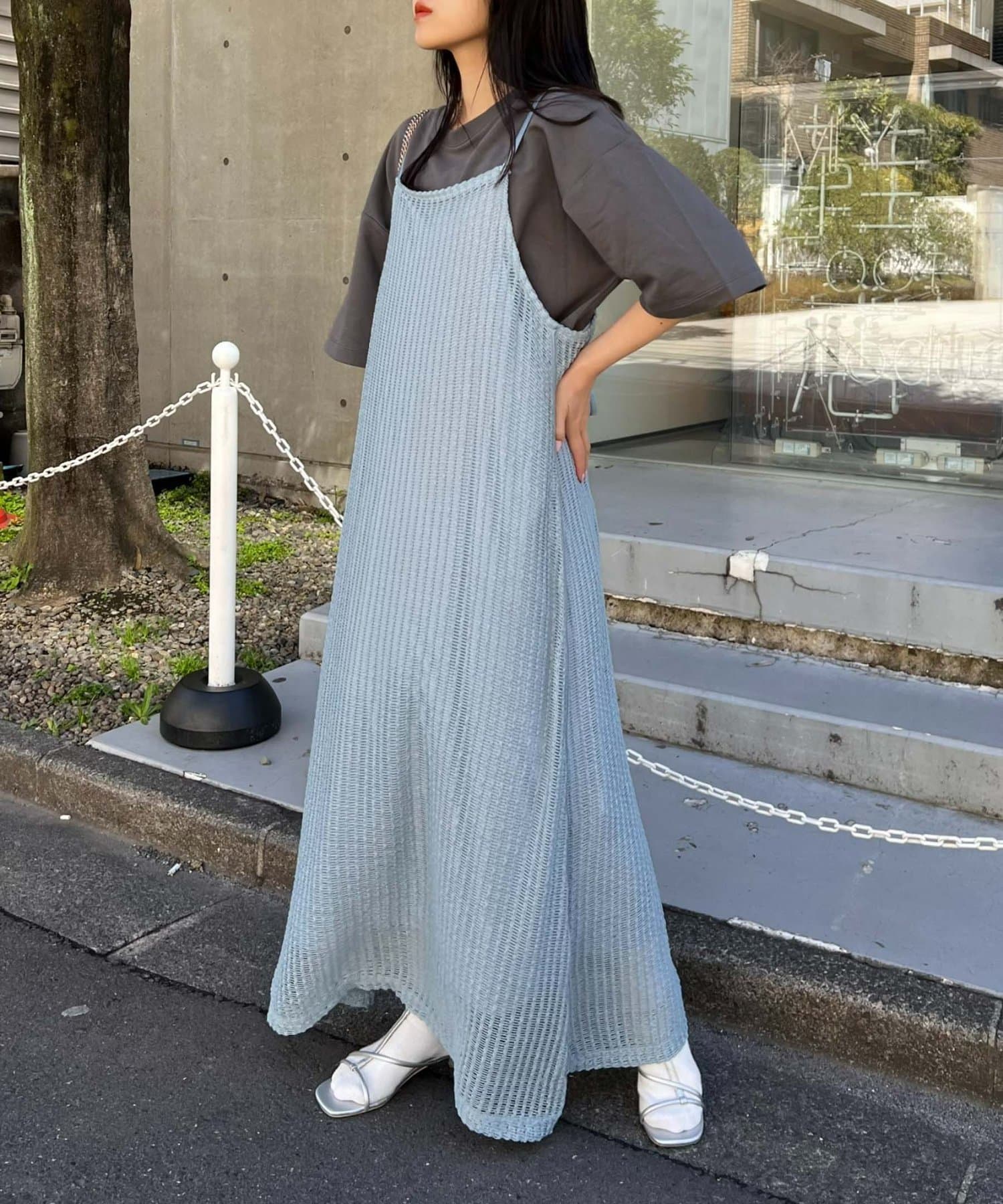★ ワンピース　charcoal 新品　フォロー割-200円 タックキャミワンピース(マキシ・ロングワンピース)｜ワンピース