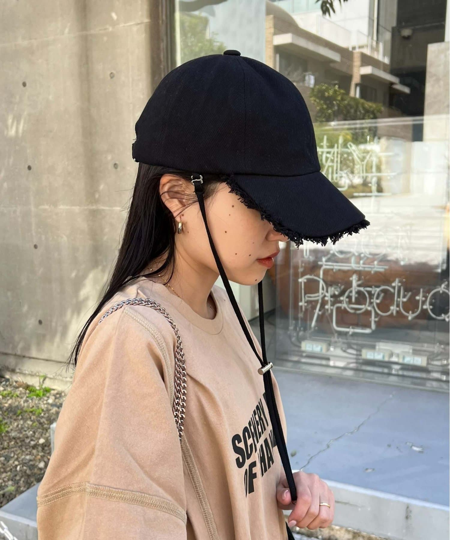 CIAOPANIC TYPY(チャオパニックティピー) 紐付きフリンジキャップ