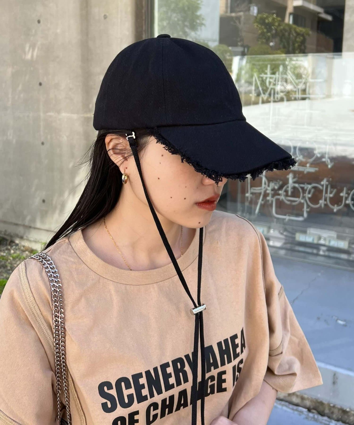 CIAOPANIC TYPY(チャオパニックティピー) 紐付きフリンジキャップ