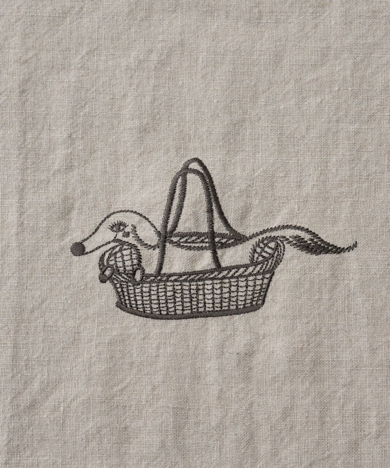 BEARDSLEY(ビアズリー) カゴと犬刺繍リネンクロス