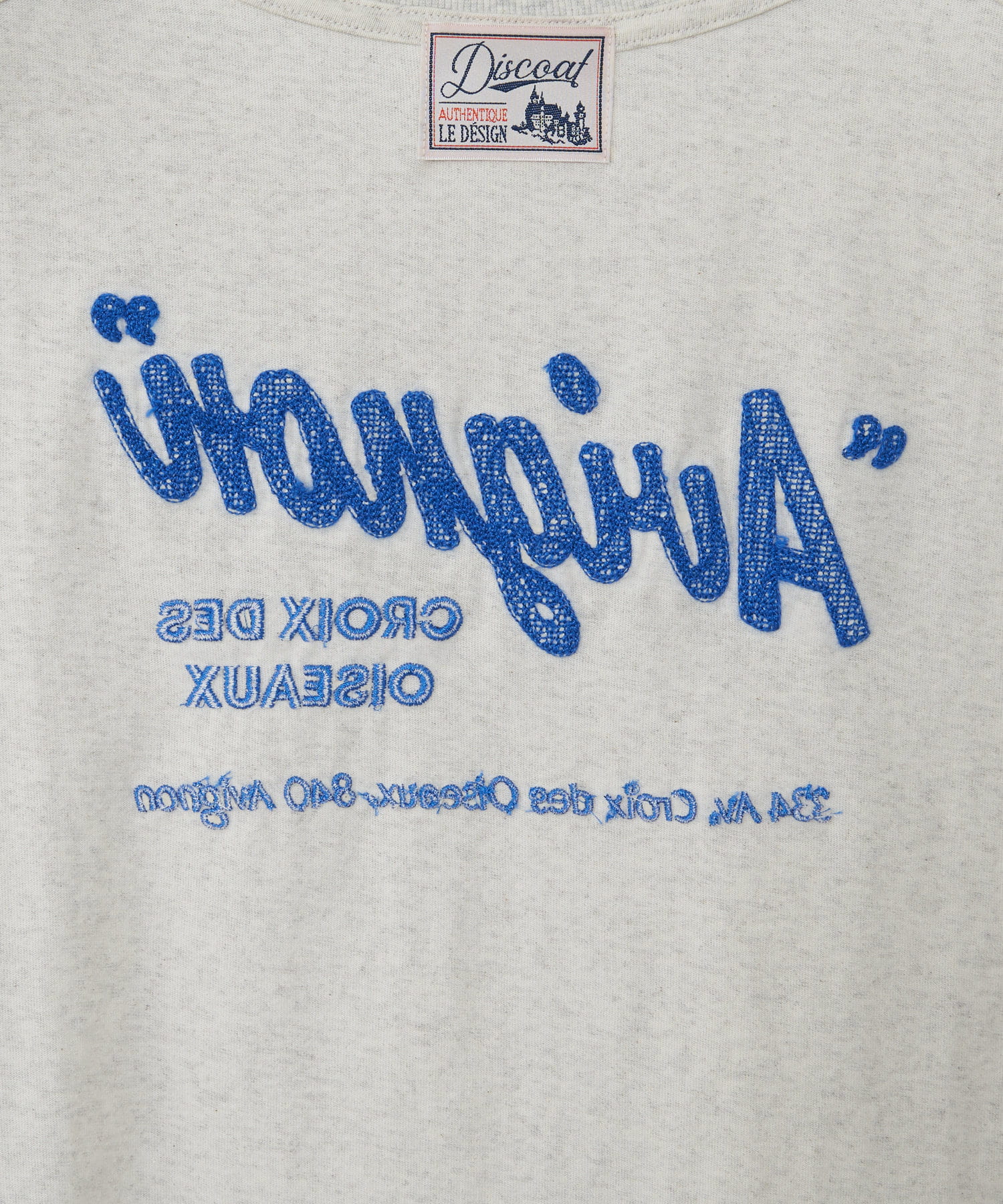 DISCOAT(ディスコート) 【主役Tシャツ】サガラバック刺繍半袖Tシャツ≪WEB限定≫
