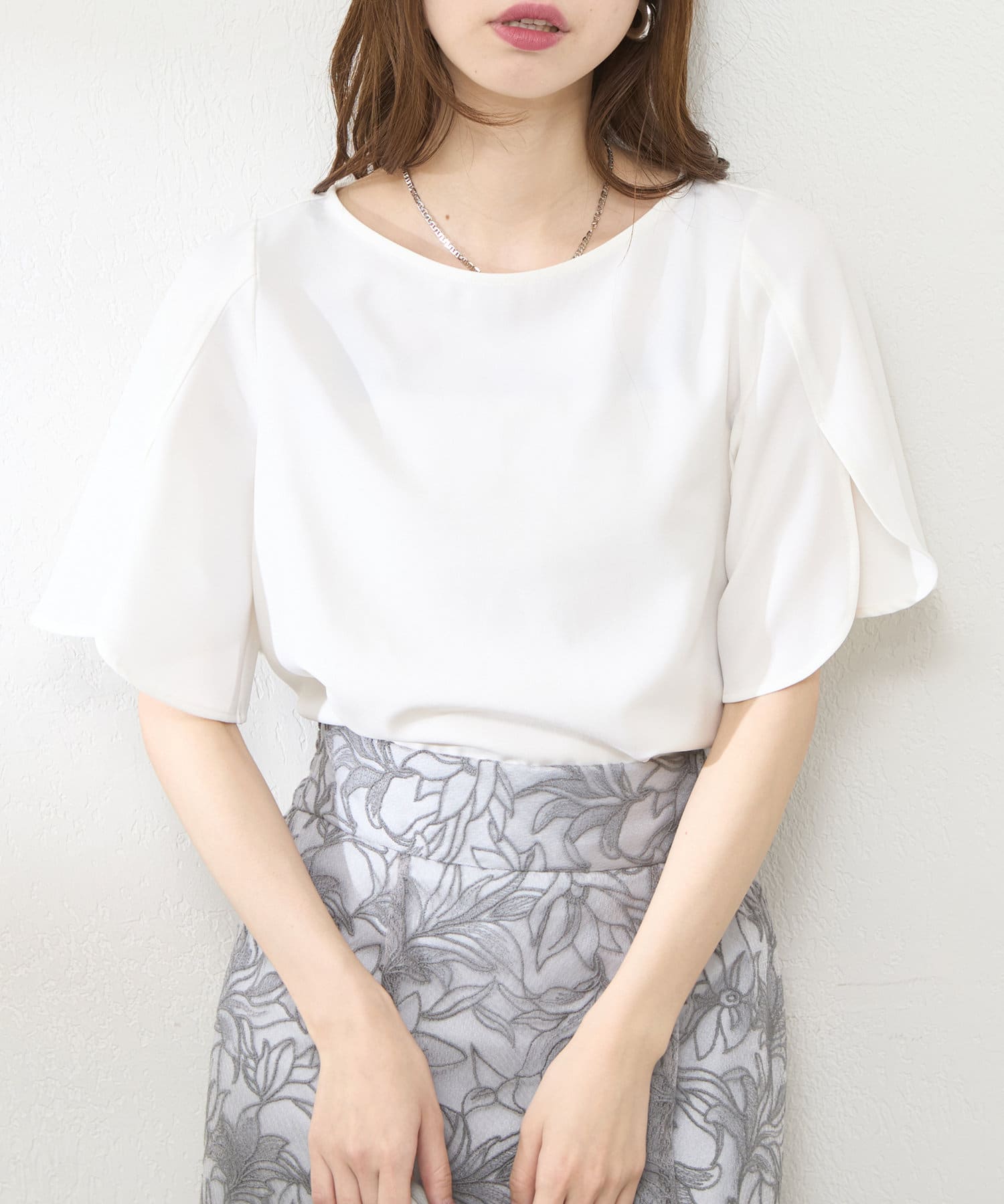 WEB限定】BACKパールハチワレスリーブTOPS | natural couture