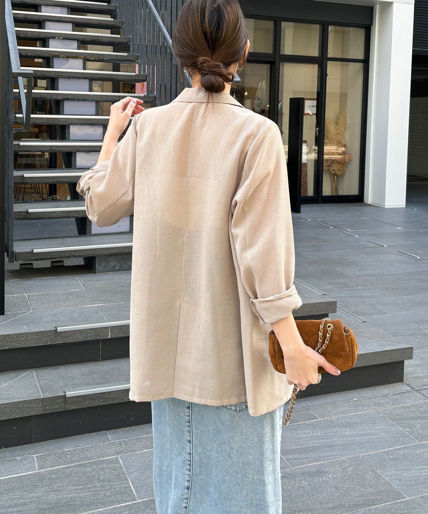 DOUDOU(ドゥドゥ) 【ウォッシャブル】シアーダブルジャケット