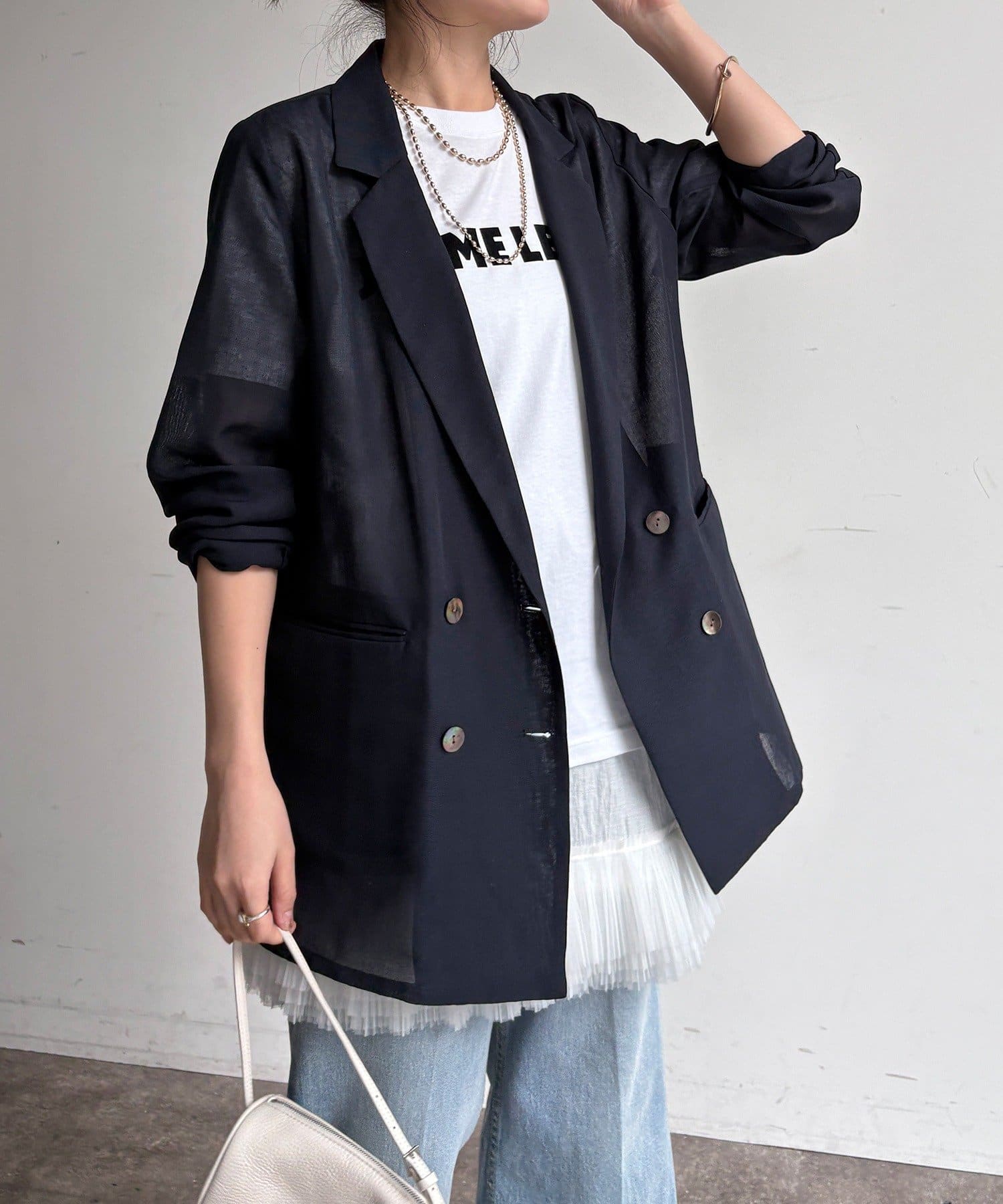 DOUDOU(ドゥドゥ) 【ウォッシャブル】シアーダブルジャケット