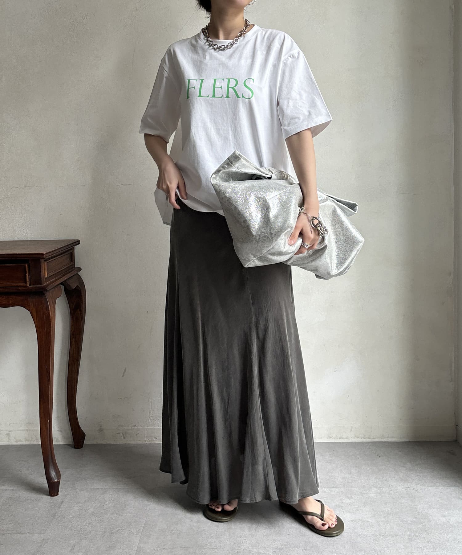 tシャツ 布帛ドッキング配色ニットPO レディース CLEAR BASIC≪新色追加≫布帛ドッキング肩あきニットトップス