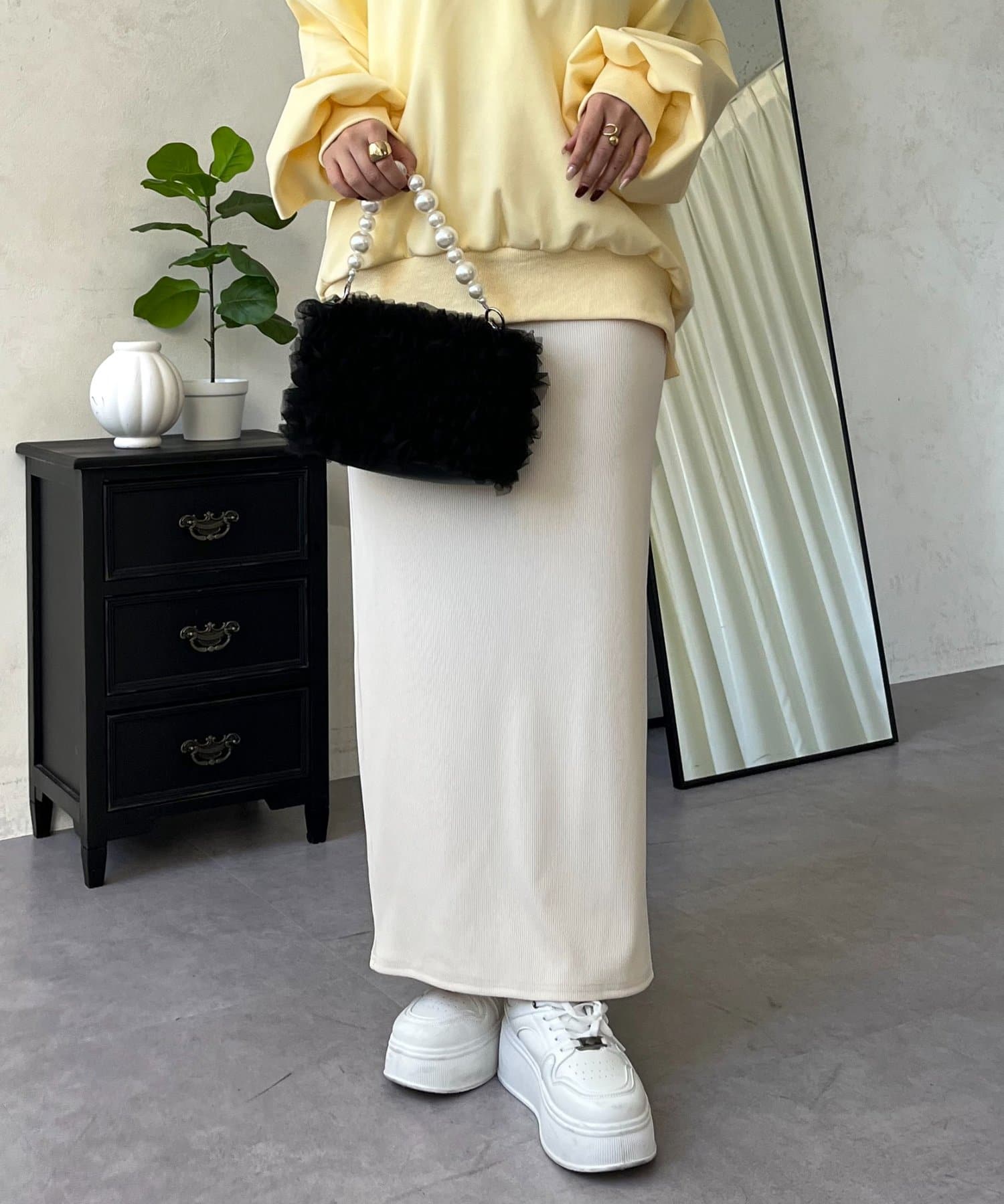 prose verse(プロズヴェール) ウエストドロストカットリブナロースカート