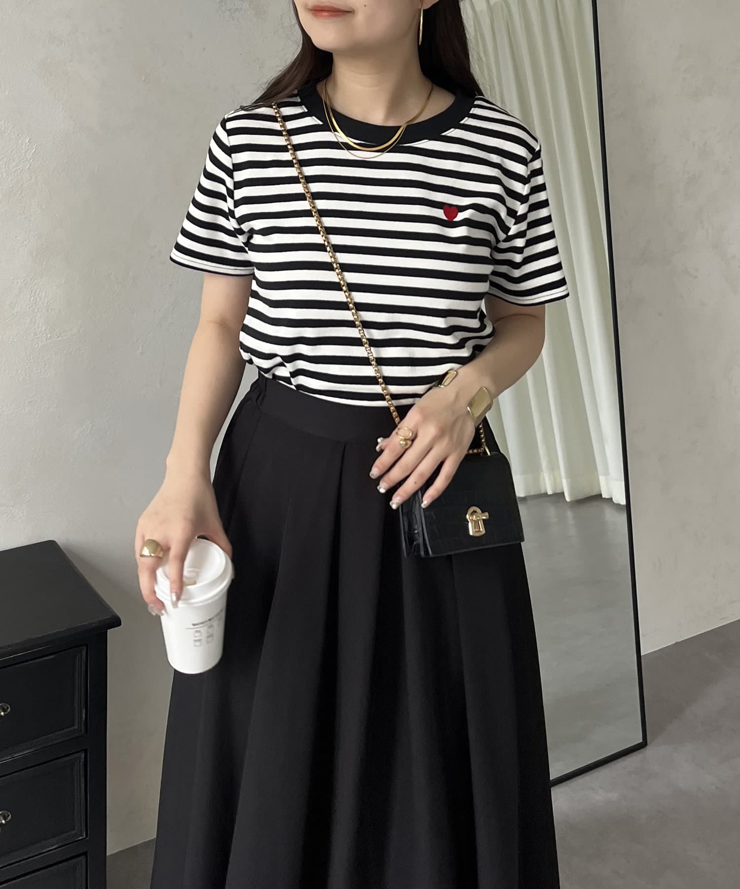 ハート刺繍ボーターTシャツ | prose verse(プロズヴェール