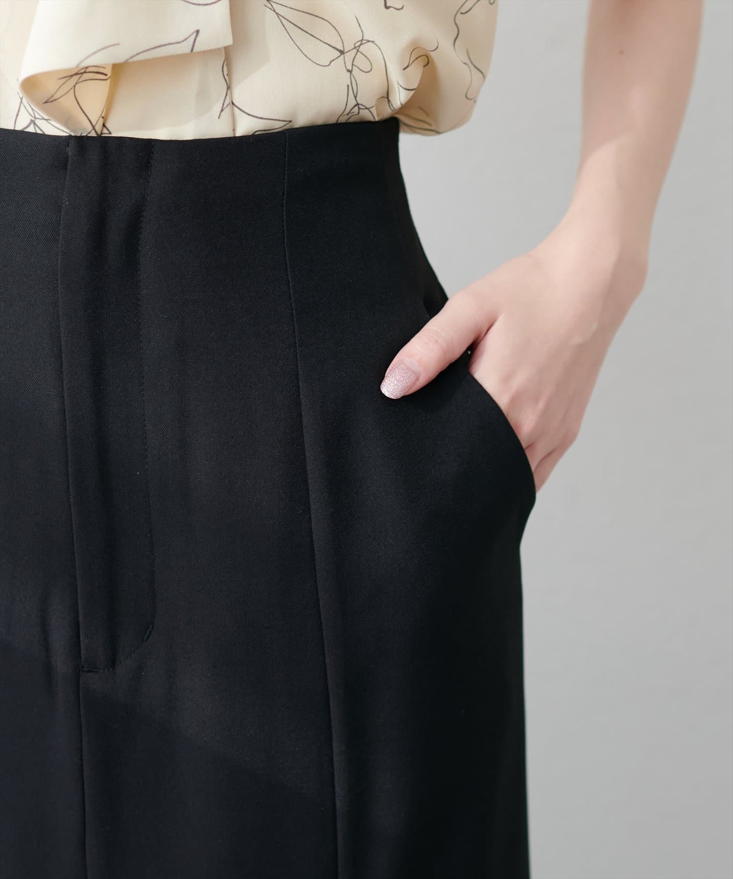natural couture(ナチュラルクチュール) プリーツちらりお上品レディスカート