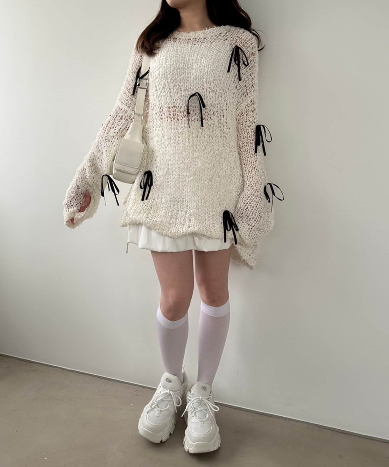 DAIRIKU ダメージニット オリーブ色 Layered Damage Knit (20AW K-2) | DAIRIKU / トップス (MEN