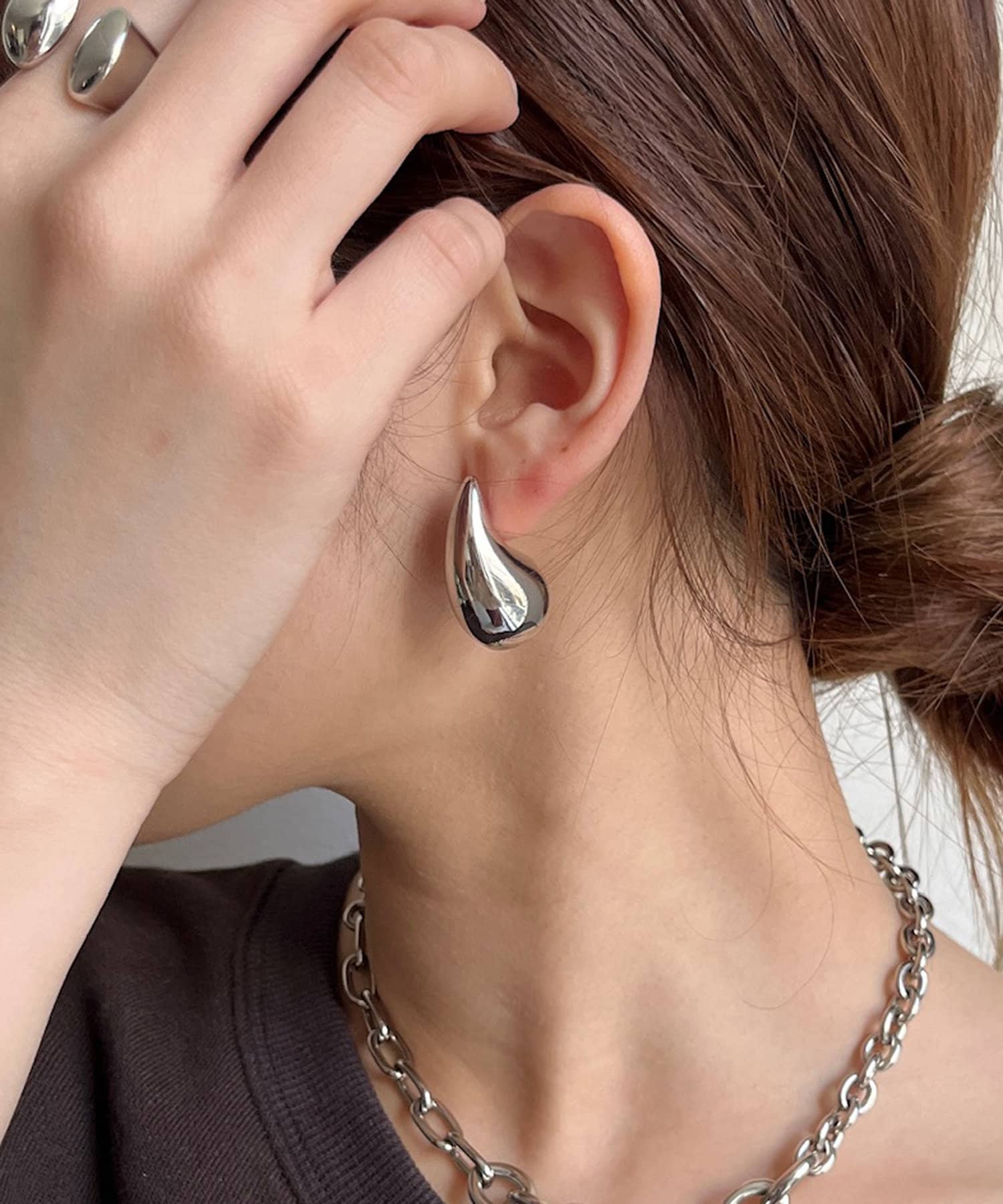 DOUDOU(ドゥドゥ) メタルドロップピアス