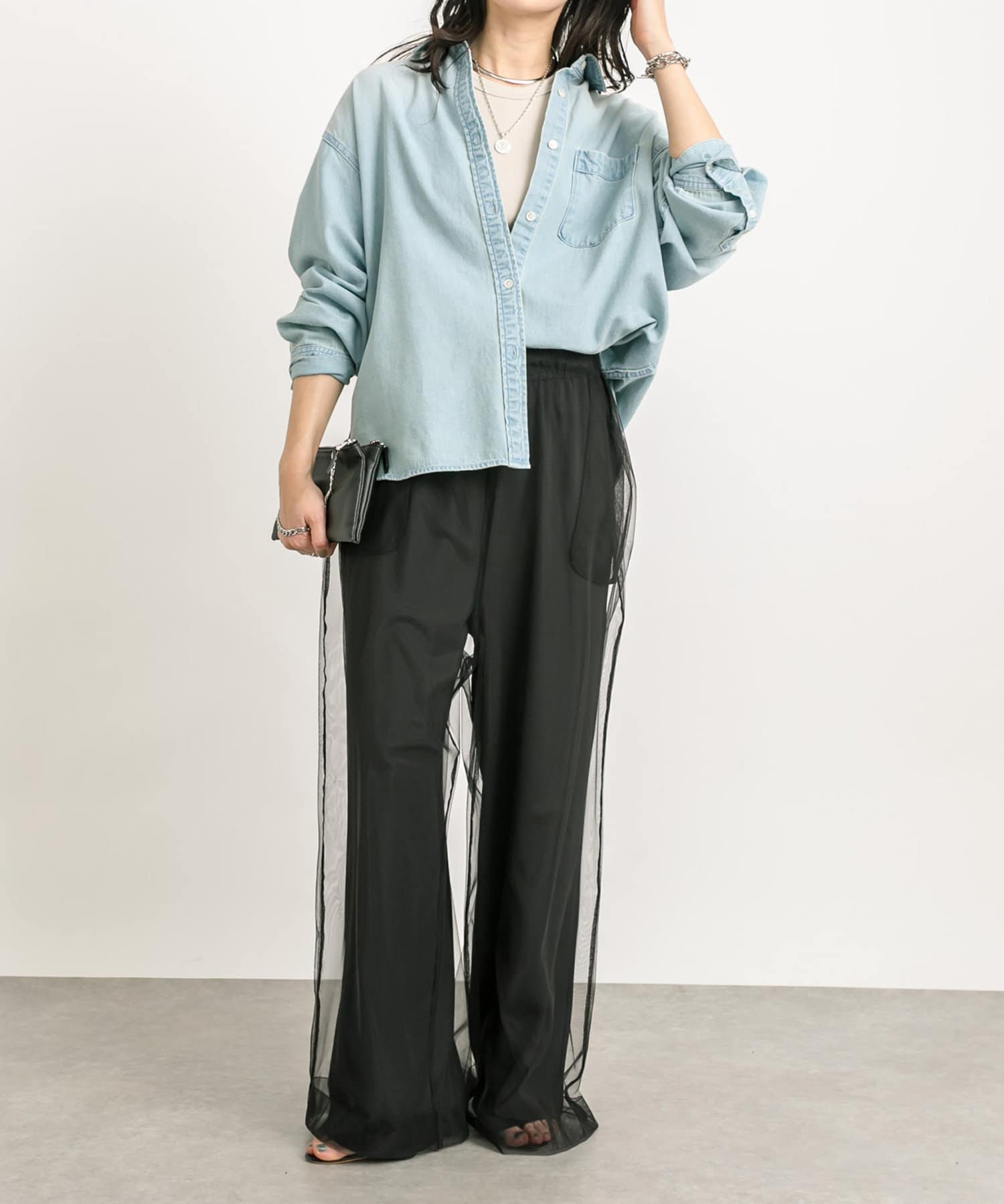 MONN.:(モン)】Light DENIM SHIRTS | RIVE DROITE(リヴドロワ