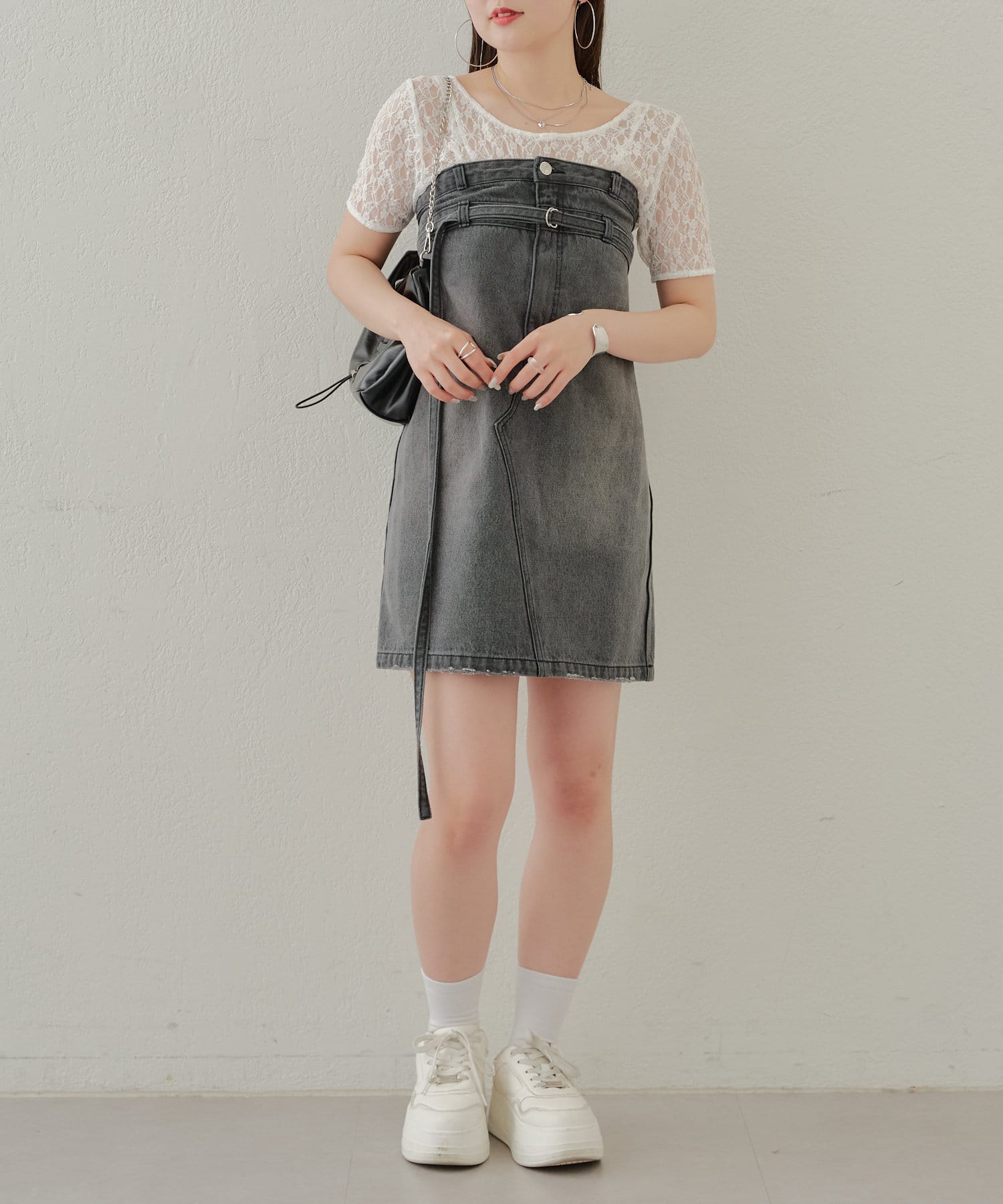 【完売品】 PARTY デニムベアミニワンピース 現行品 Chico（チコ）の「デニムベアミニワンピース（ワンピース）」 - WEAR