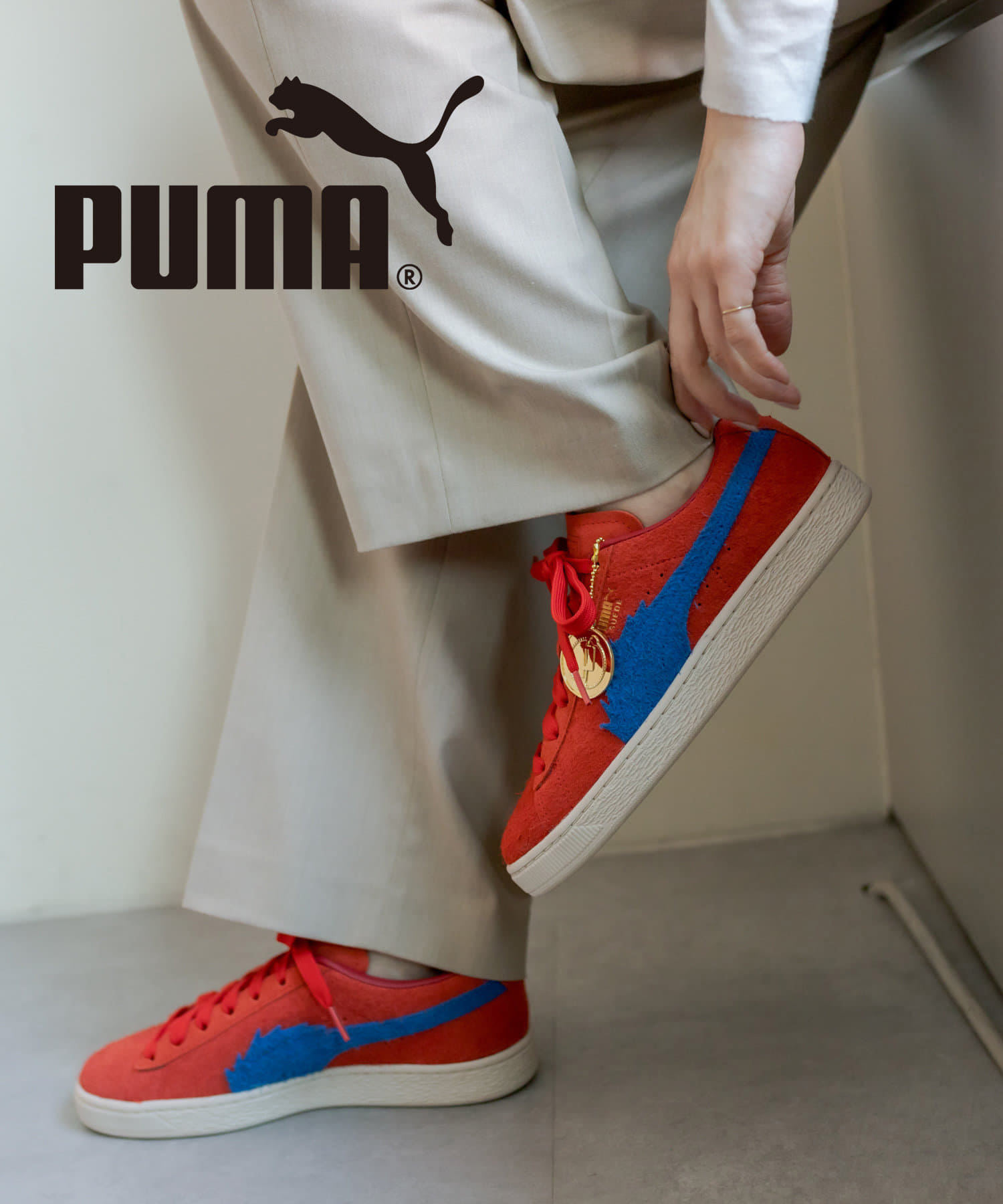 PUMA×ONE PIECE 千両道化のバギー　スウェードスニーカーファッション