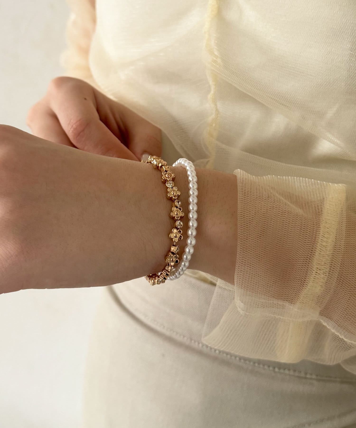 フラワークロス&スター 三連ラップブレス フラワークロス&スター三連ラップブレス