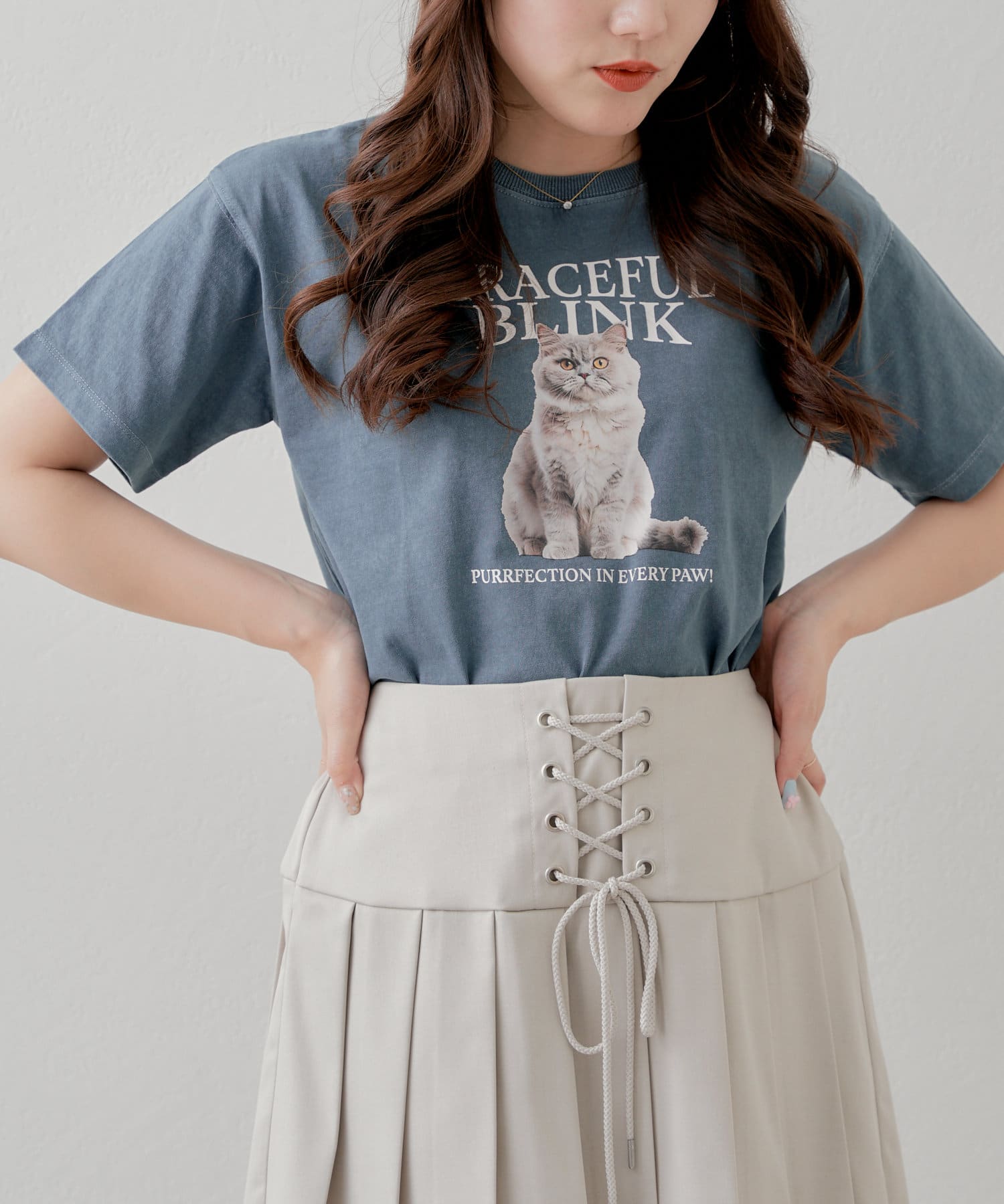 Remind me and forever(リマインドミーアンドフォーエバー) 【MARCHES】ネコピグメント加工Tシャツ