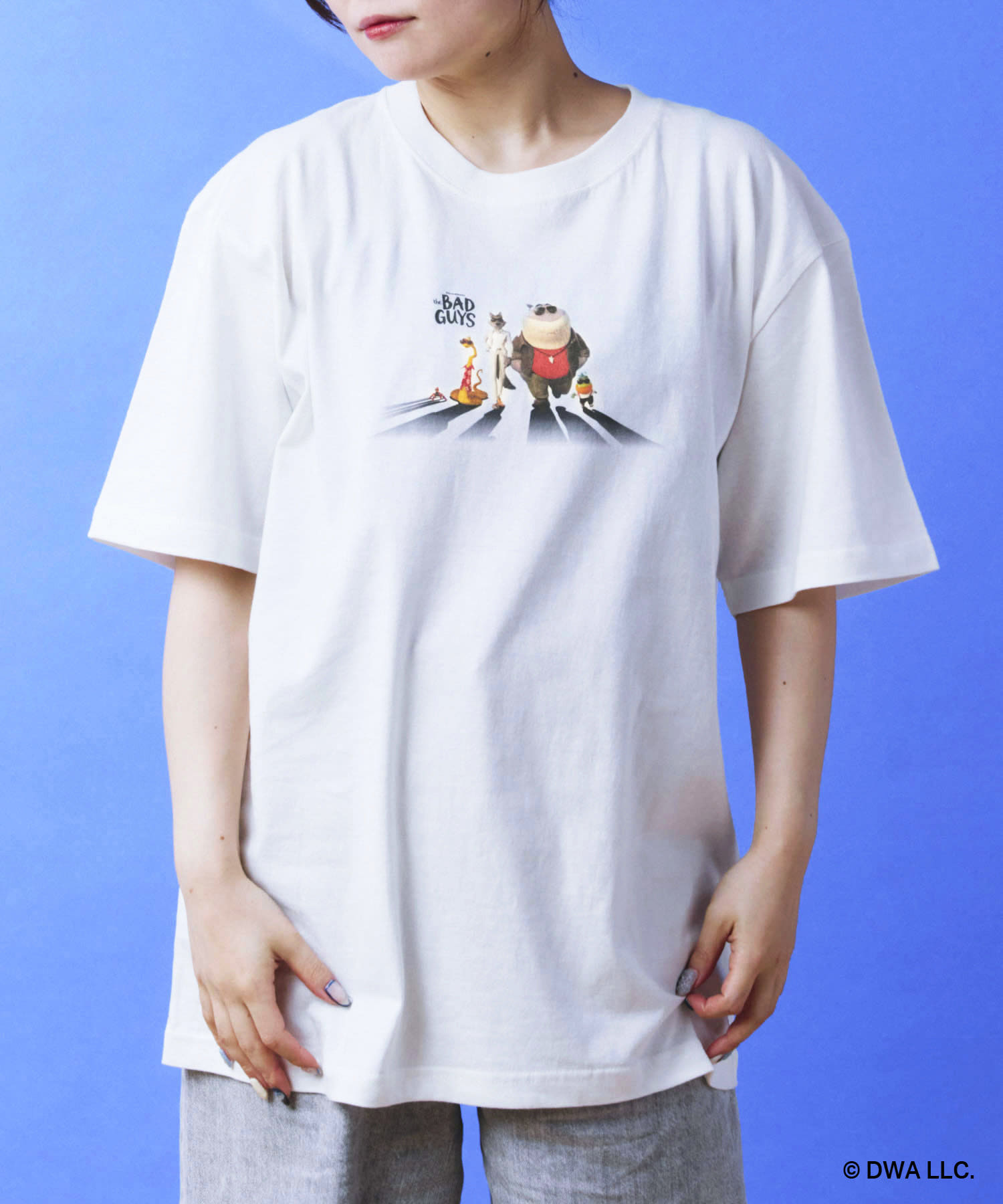 POKEUNI(ポケユニ) レディース Tシャツ BAD GUYS：M・L・XLサイズ ホワイト