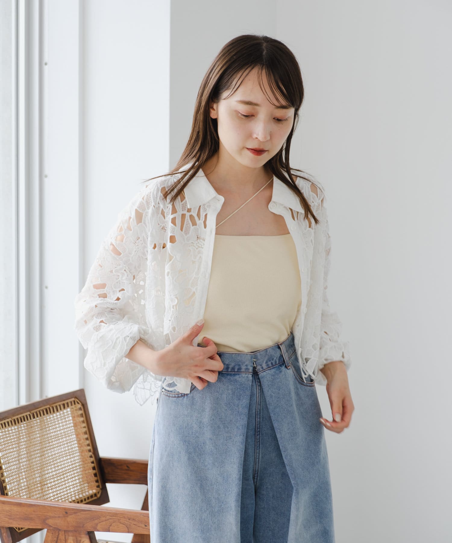 カップ取り外し可能】カップ付きパイルタンク（タンクトップ